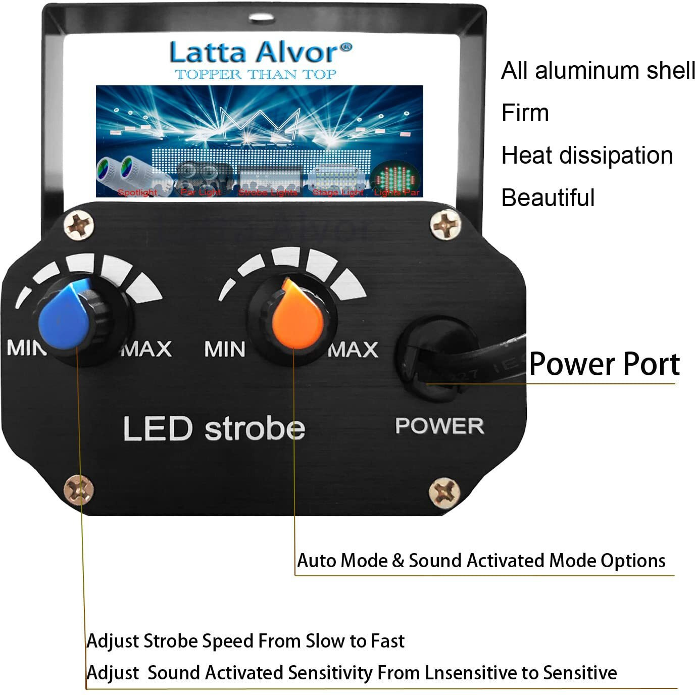 Strobe Lights Stage Light 36 Led Mini Disco Lights Flash Strobe Lighting With Sound Activated And Speed Control For Party Wedding Dj Disco Bars Ktv Lights (White)