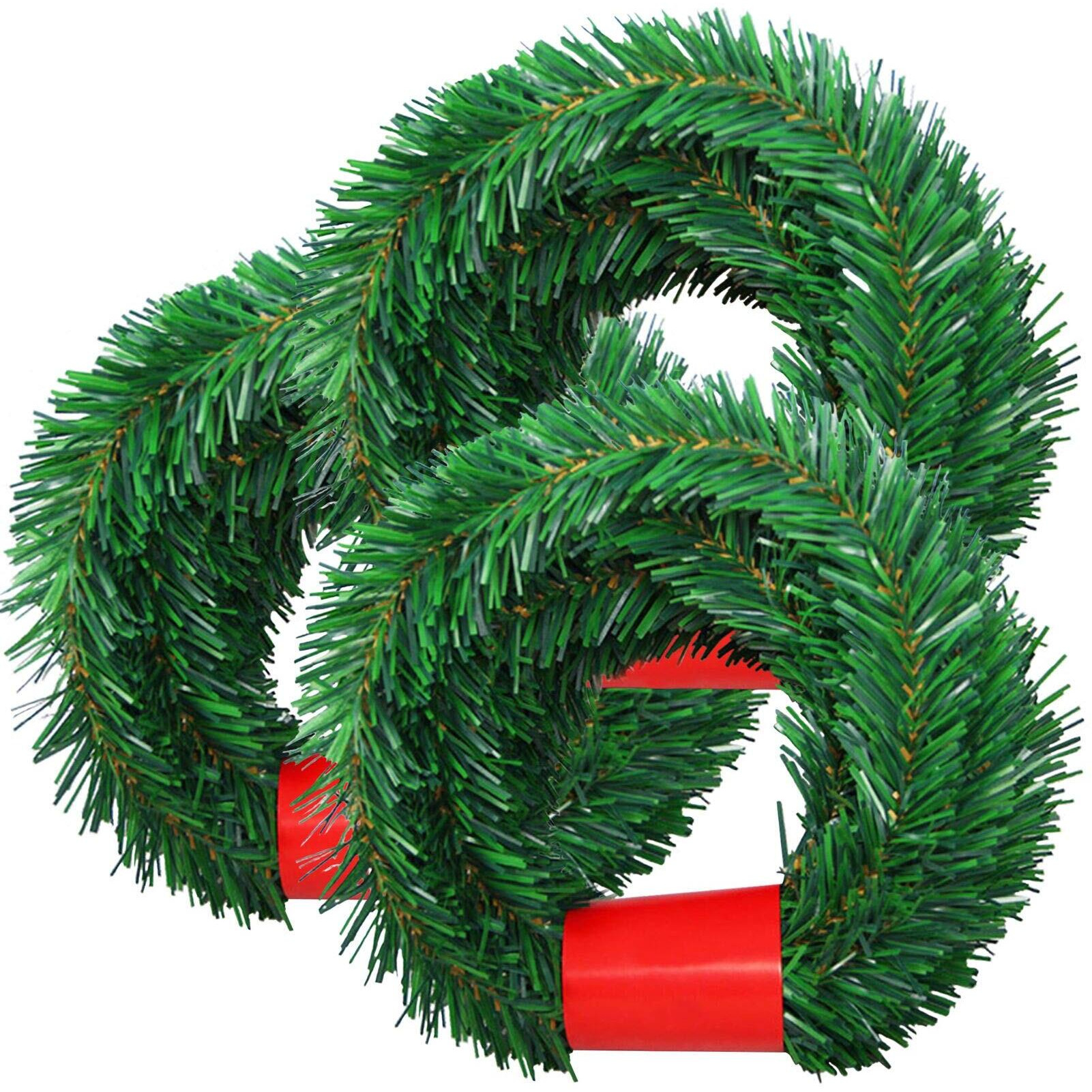 Singare 50 Feet Christmas Garland, 3 Strands Artificial Pine Garland Soft Greenery Garland, Suitable For Christmas Decorations, Green Non-Lit Soft Holiday Decor For Outdoor Or Indoor
