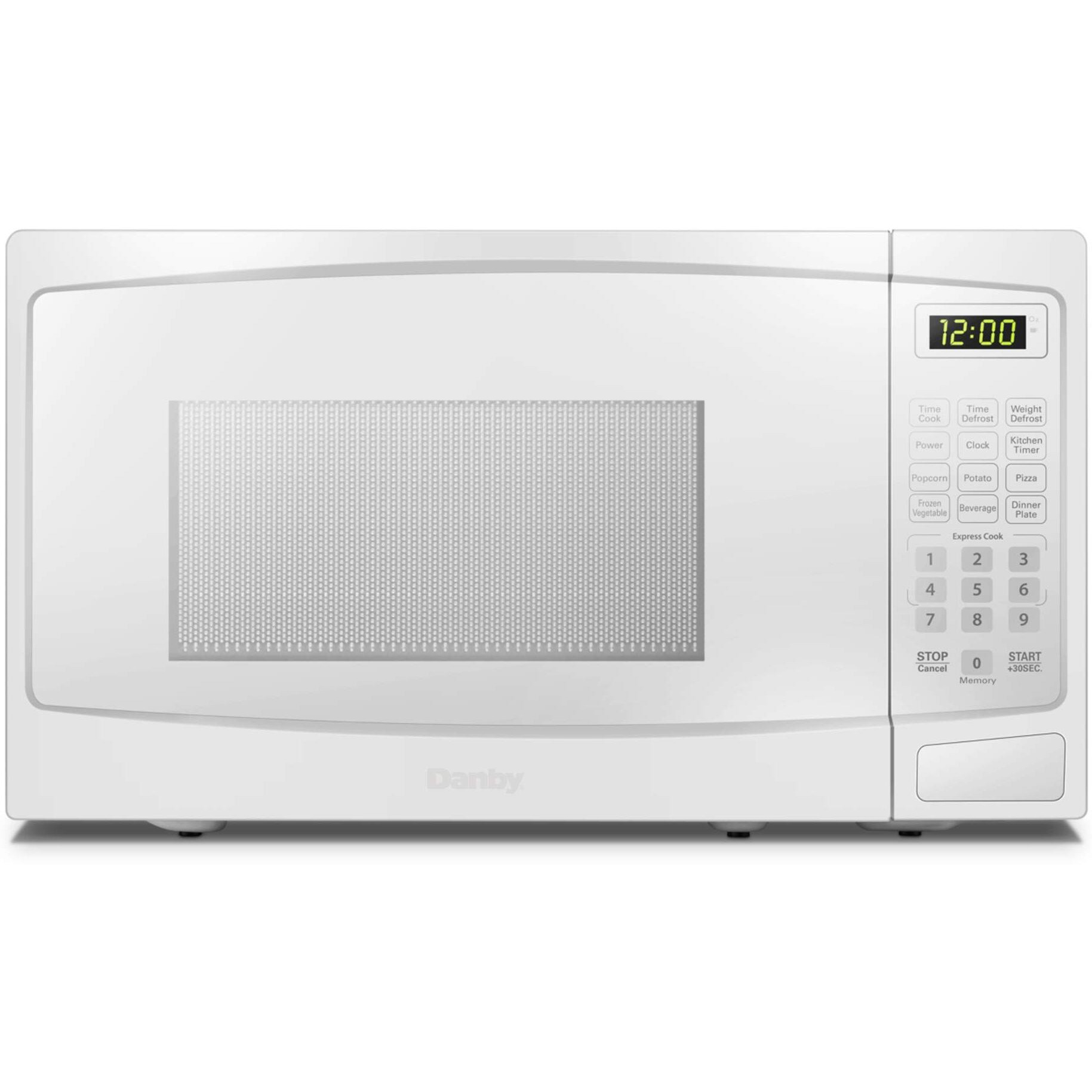 Danby Dbmw1120Bww 1.1 Cu.Ft. Countertop Microwave In White - 1000 Watts, Family Size Microwave With Push Button Door