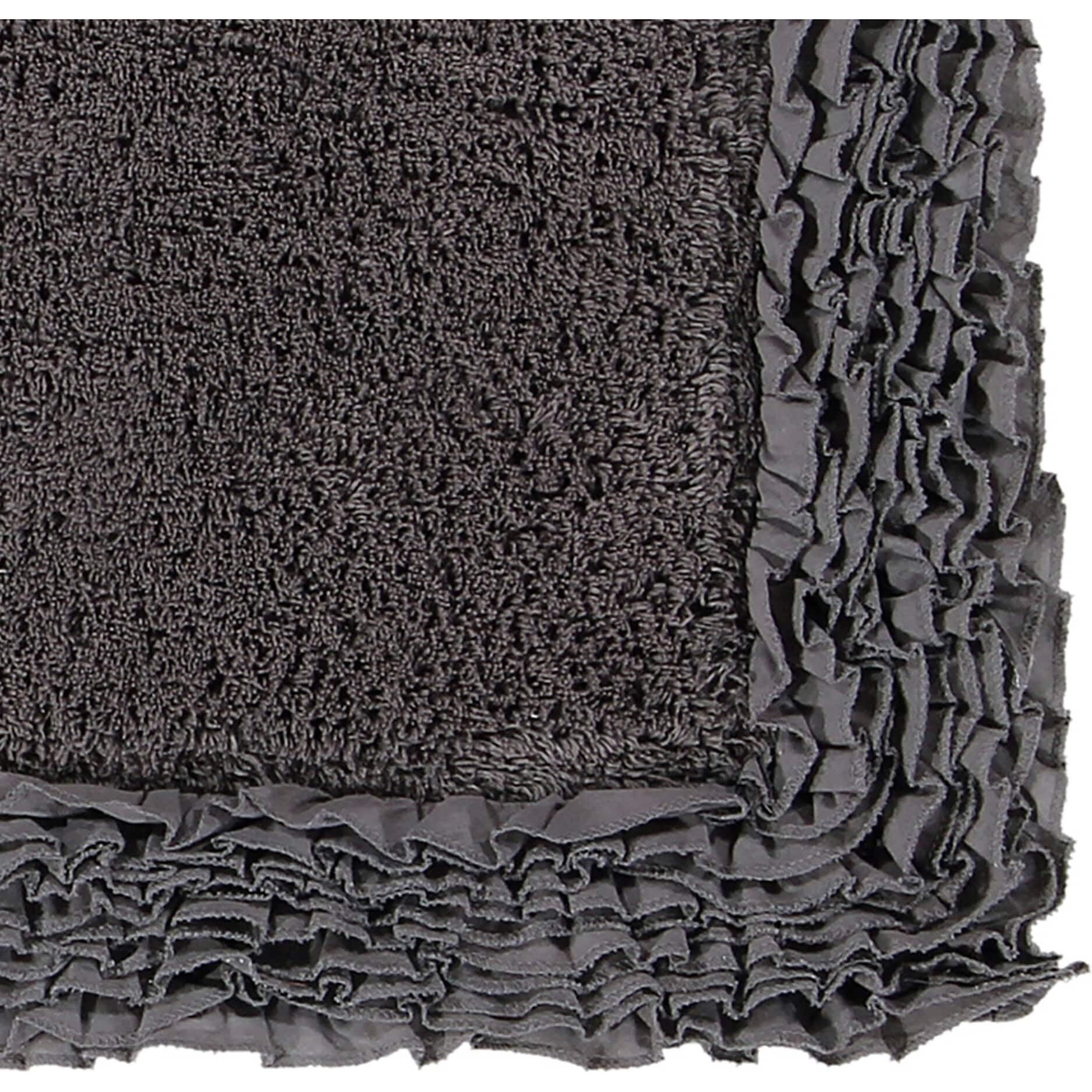Better Trends 100% Cotton Bath Rug In Shaggy Border Collection - Ultra Soft, Plush, Absorbent, Tufted Bath Rug, Quick-Dry, Great For Bath, Shower, Bedroom, Dog Or Door Mat, 30"" Round, White