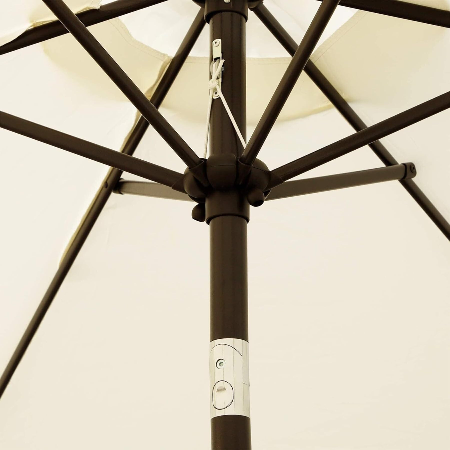Blissun 7.5 Ft Patio Umbrella, Yard Umbrella Push Button Tilt Crank (Cream White)