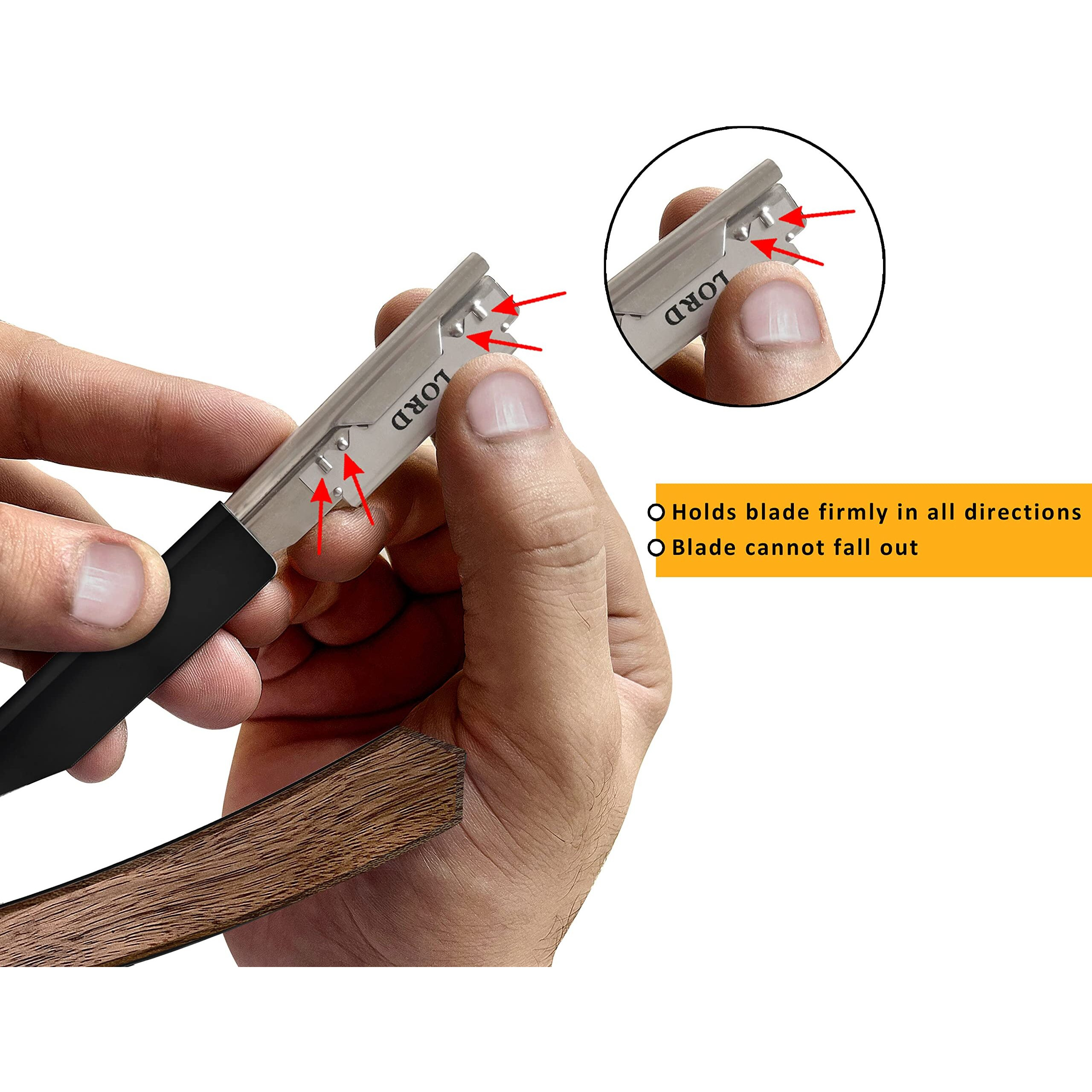 Beauticone Straight Razor For Men, Professional Barber Razor With 100 Single Edge Blades, Straight Edge Single Blade Razors For Men, (Rose Wooden Slide-Out)
