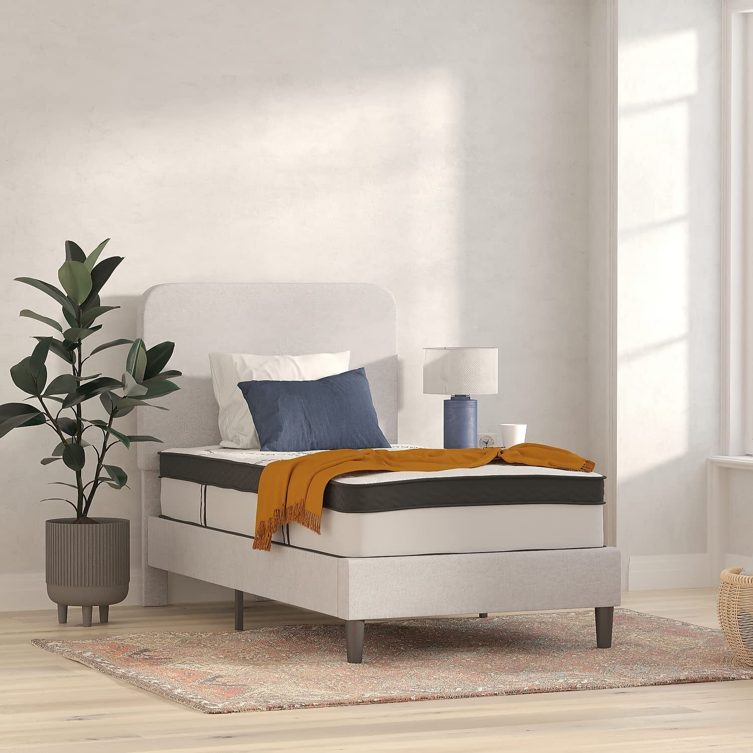 Flash Furniture Capri Comfortable Sleep 12"" Hybrid Pocket Spring And Foam Mattress In A Box, Foam Pocket Spring Hybrid Mattress For Pressure Relief, Twin