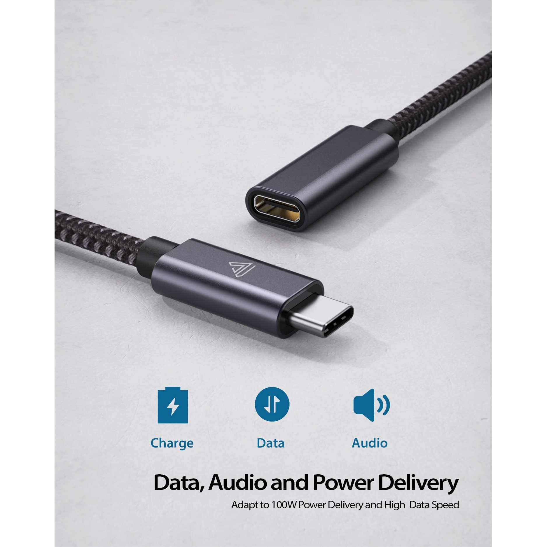 Faracent Usb Type C Extension Cable Short (1.5Ft/0.5M), 100W Pd Fast Charging 10 Gbps Usb 3.1 Gen 2 Data 4K Usbc Male To Female Extender Cord, Compatible With Iphone 15, Macbook Air M2 Surface Xps