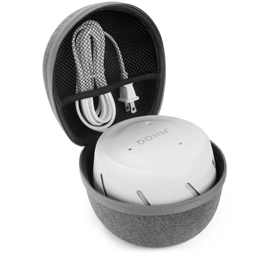 Yogasleep Dohm Uno White Noise Sound Machine + Travel Case, Real Fan Inside For Non-Looping, Sound Machine For Travel, Office Privacy, Sleep Therapy For Adults & Baby, White, 2 Piece Set