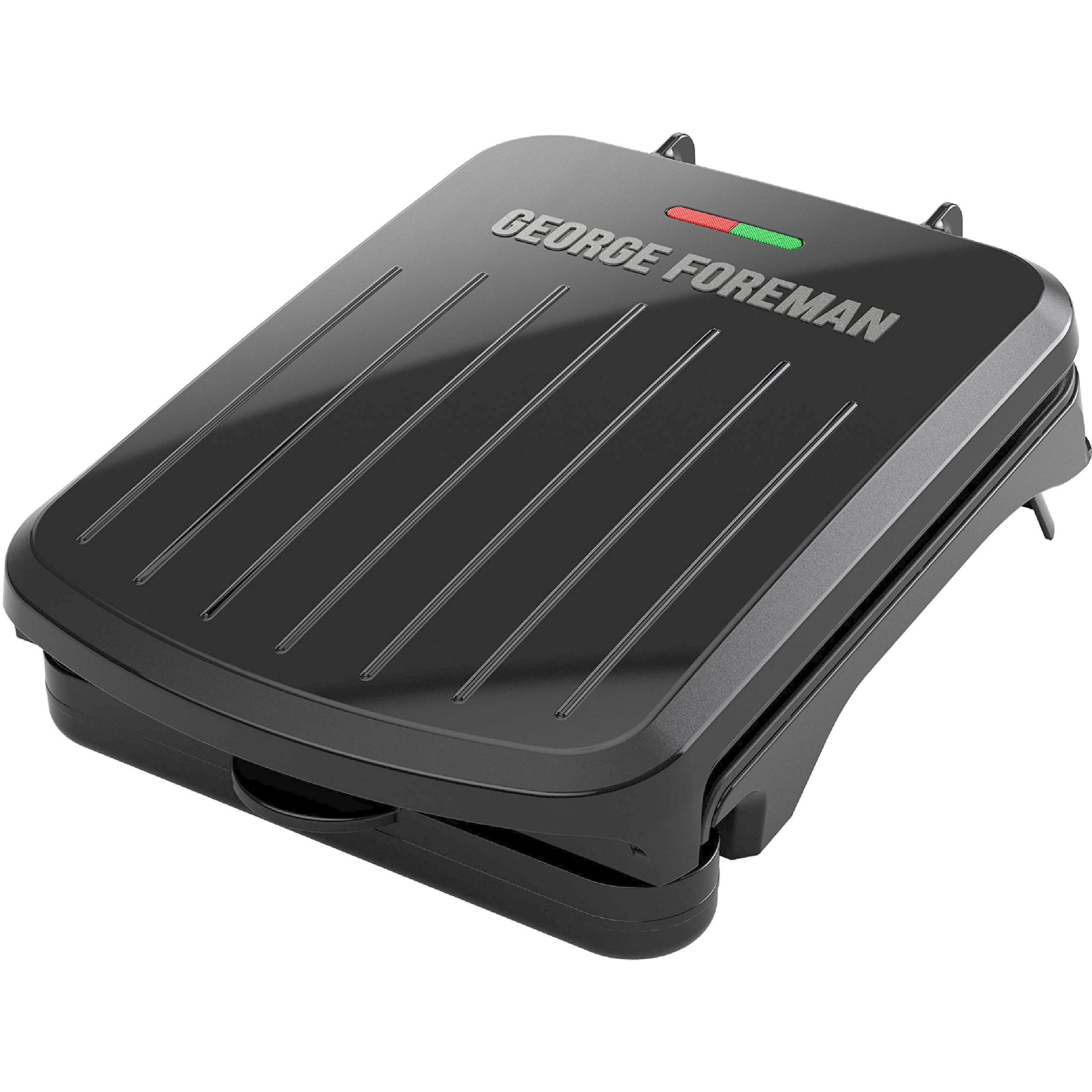 George Foreman 2-Serving Classic Plate Electric Indoor Grill And Panini Press, Black, Grs040B