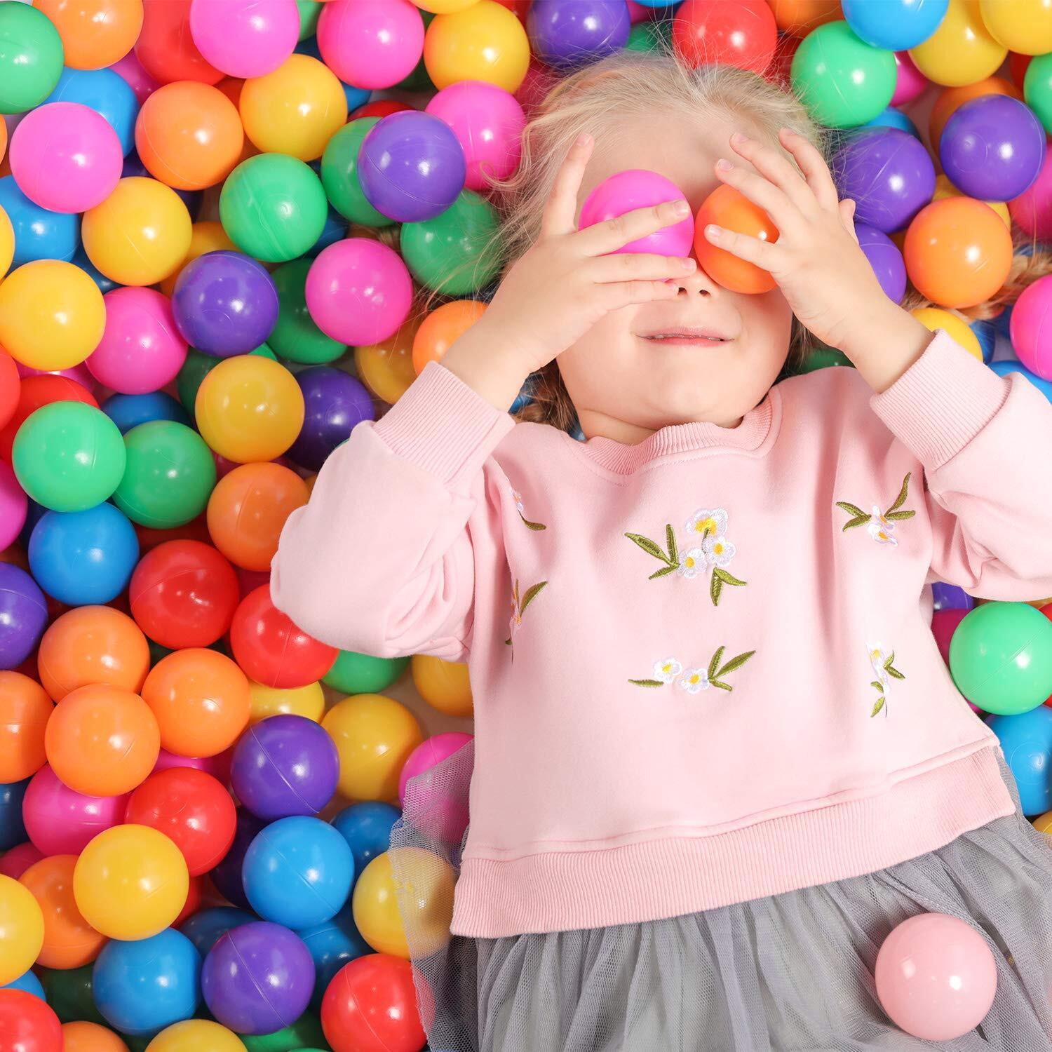 Trendbox 100 Ball Pit Balls Colorful Ocean Ball For Babies Kids Children Soft Balls For Birthday Parties Events Playground Games Pool - 2.2 Inches