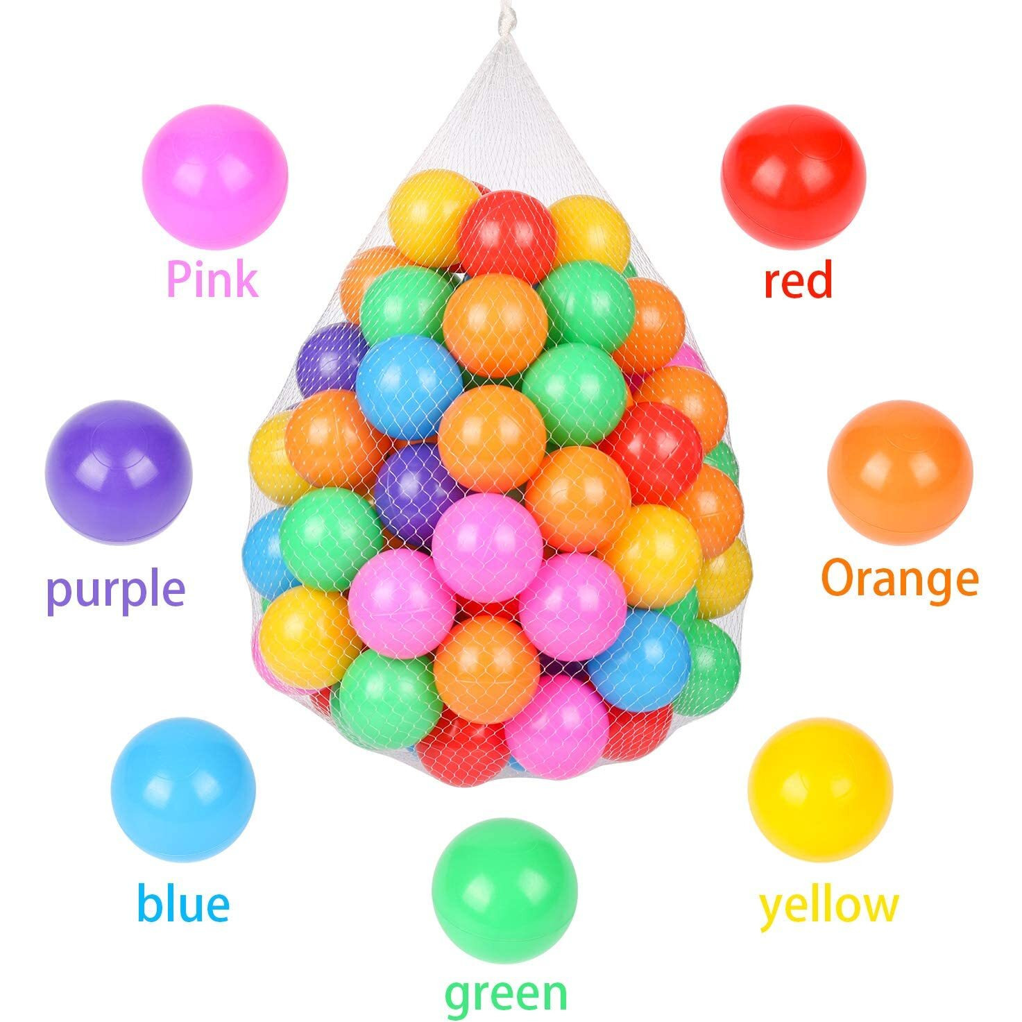 Trendbox 100 Ball Pit Balls Colorful Ocean Ball For Babies Kids Children Soft Balls For Birthday Parties Events Playground Games Pool - 2.2 Inches