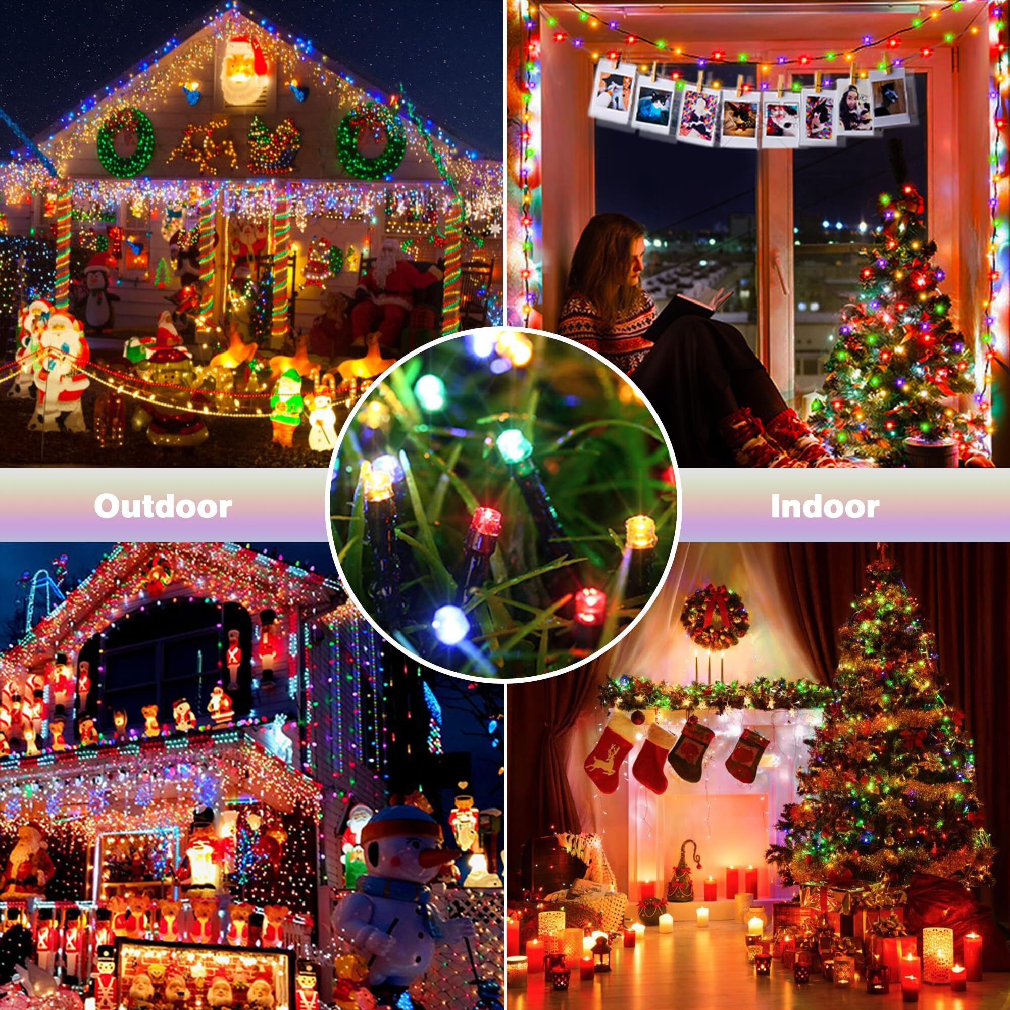 Toodour Battery Christmas Lights, 68.9Ft 200 Led Christmas String Lights With 8 Twinkle Modes, Timer, Waterproof Battery Operated String Lights For Home, Party, Holiday, Christmas Decor - Multicolor