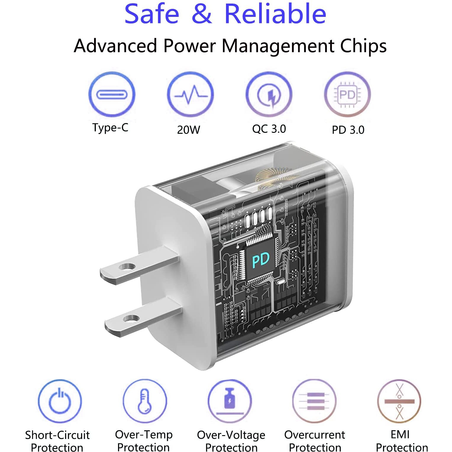 Wabklove Usb C Charger For Iphone Charger Fast Charging 20W Type C Wall Charger Block With 6Ft Long Usb C To Lightning Cable Compatible With Iphone 14Pro/13 Pro/12/12 Pro Max/11/Xs Max/Xs/Xr/X/8