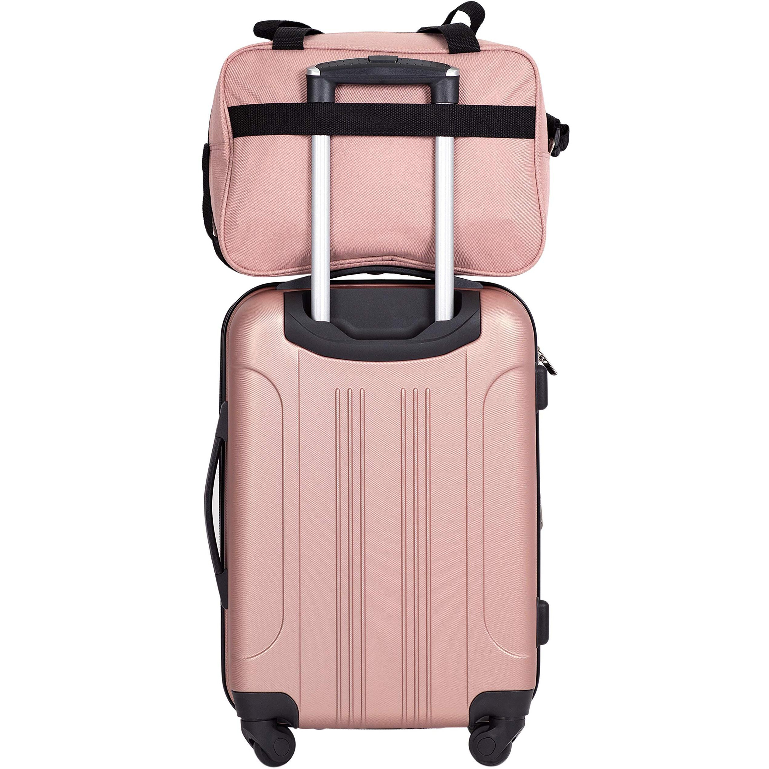 Travelers Club Midtown Hardside Luggage Travel, Rose Gold, 4-Piece Set