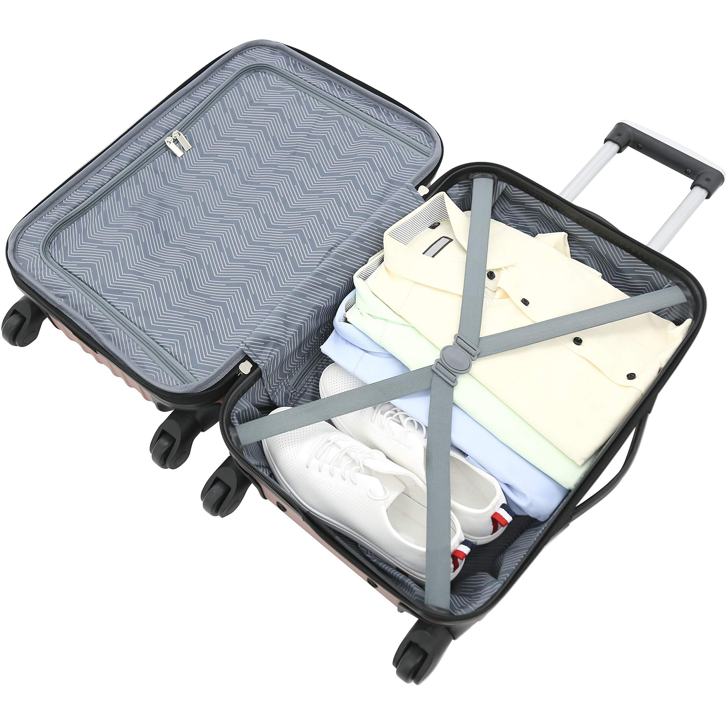 Travelers Club Midtown Hardside Luggage Travel, Rose Gold, 4-Piece Set