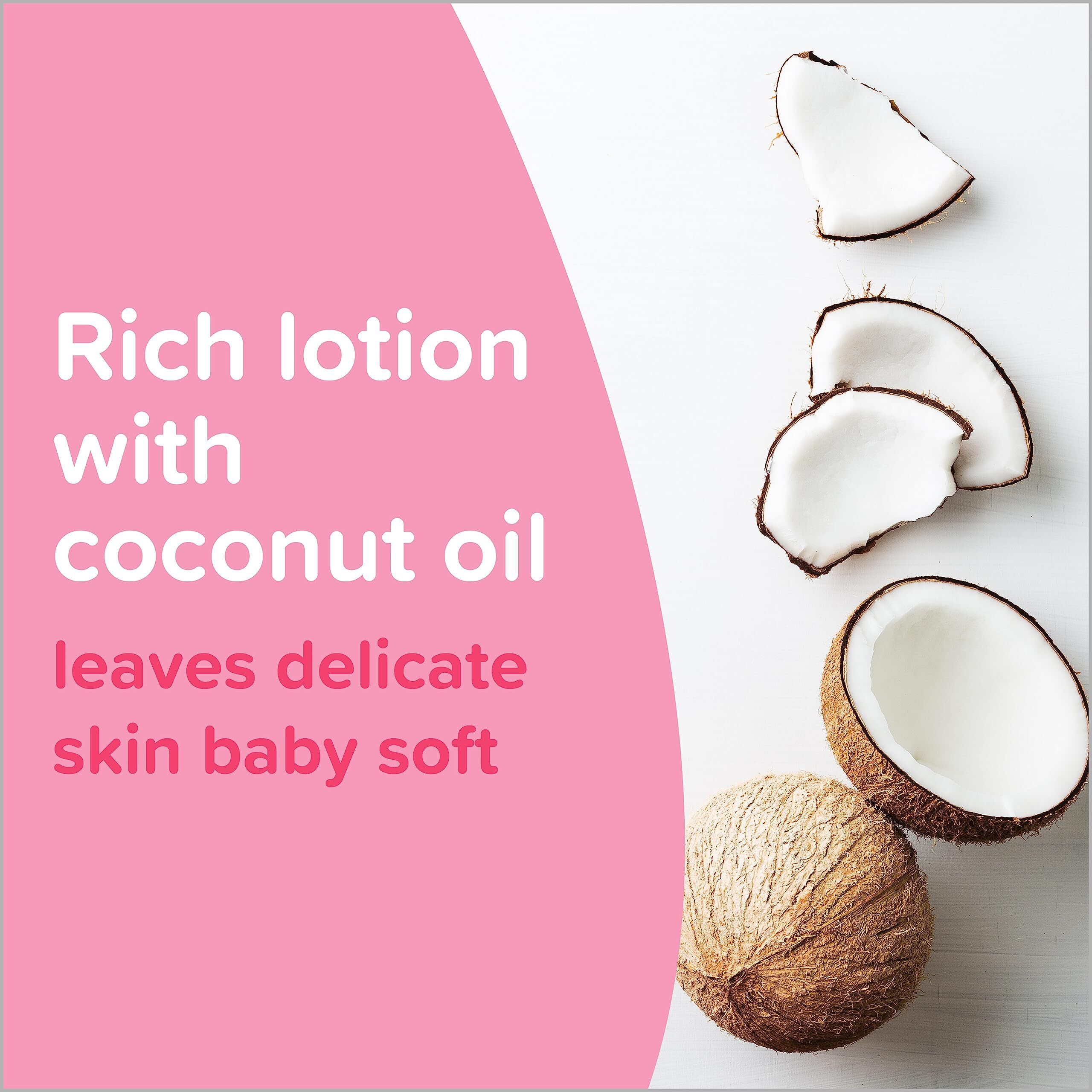 Johnson's Moisturizing Mild Pink Baby Lotion With Coconut Oil For Delicate Baby Skin, Paraben-, Phthalate- & Dye-Free, Hypoallergenic & Dermatologist-Tested, Baby Skin Care, 27.1 Fl. Oz