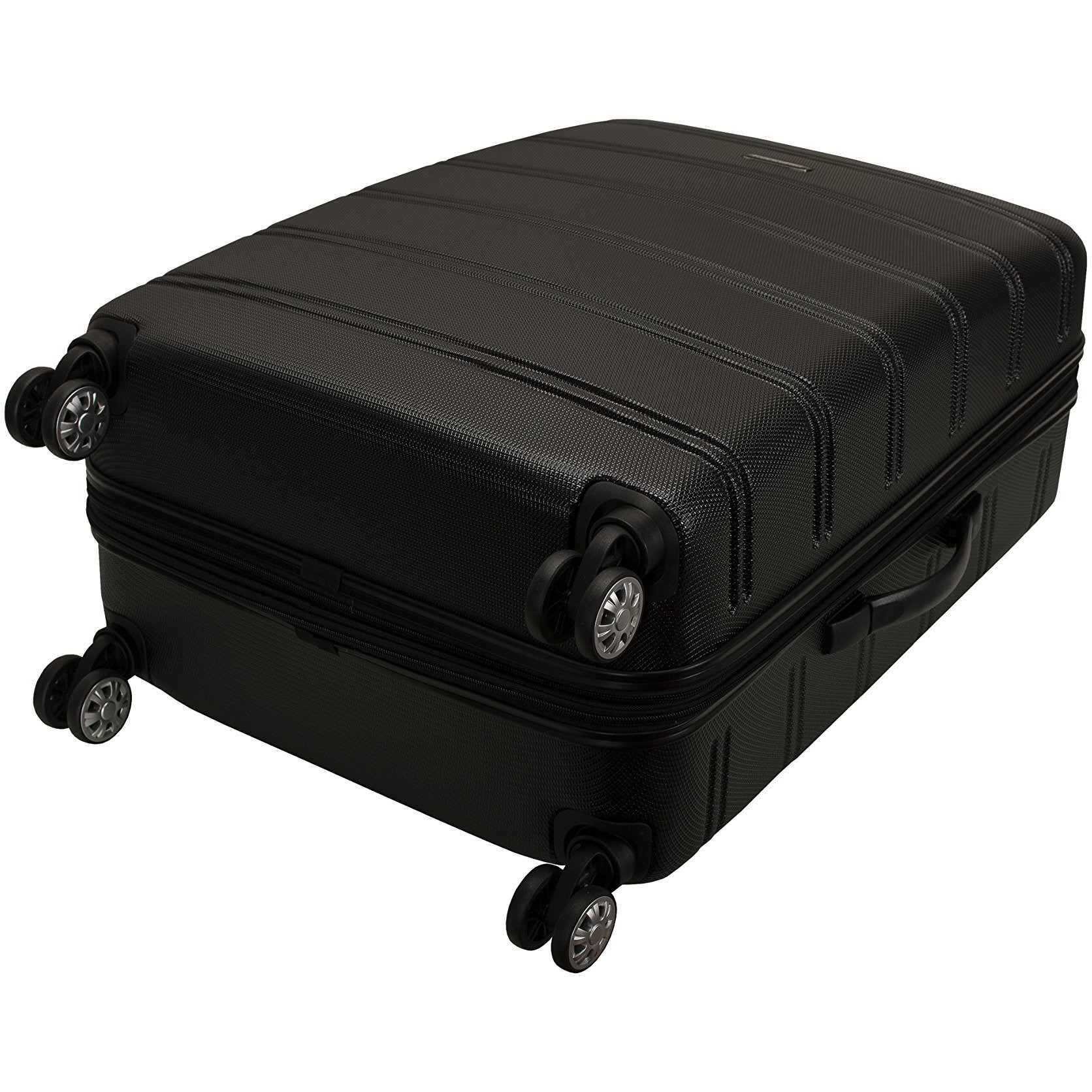 Rockland Melbourne Hardside Expandable Luggage With Spinner Wheels, Black, Checked Large 28""