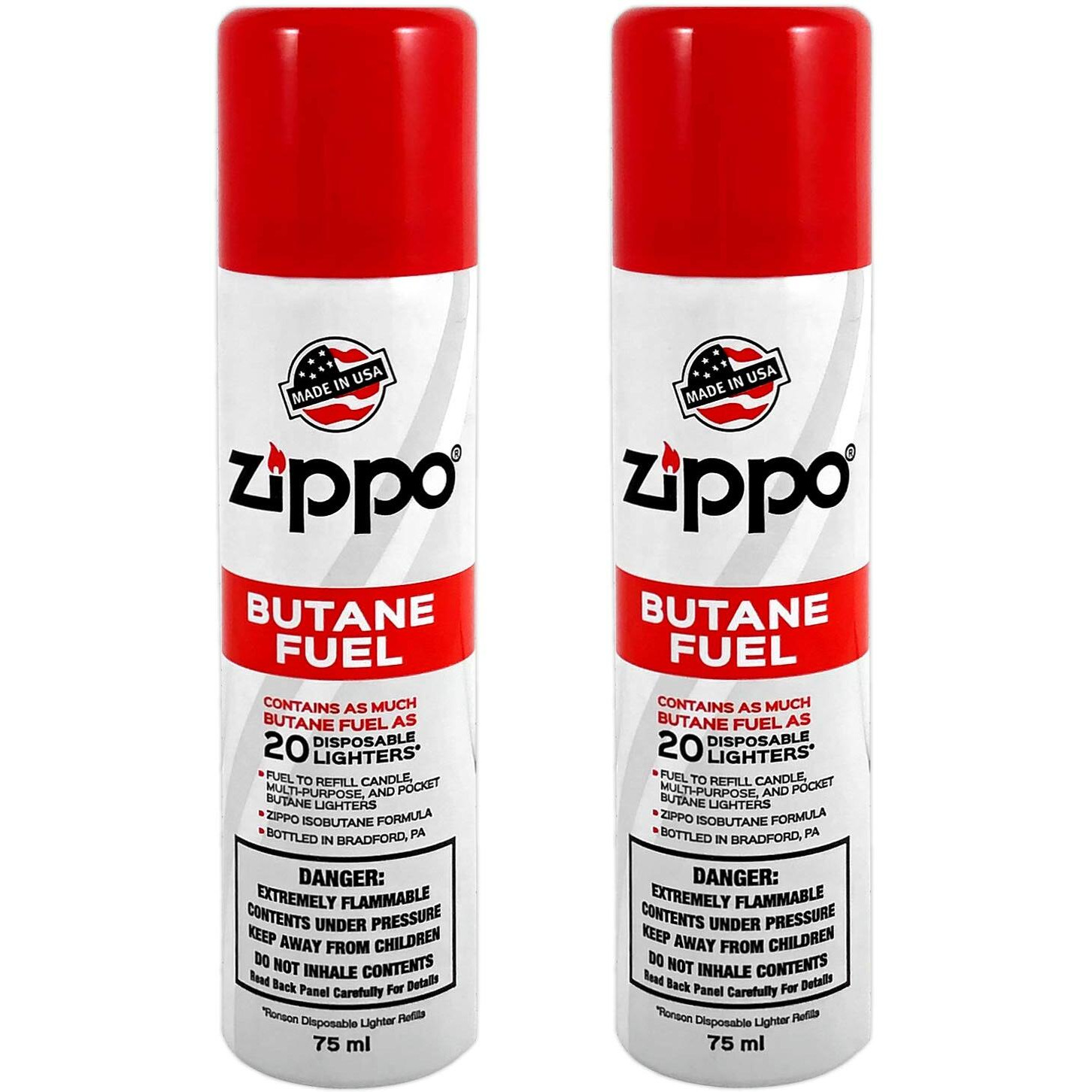 Zippo Butane Fuel 75 Milliliter / 2.5 Ounces (2-Pack)