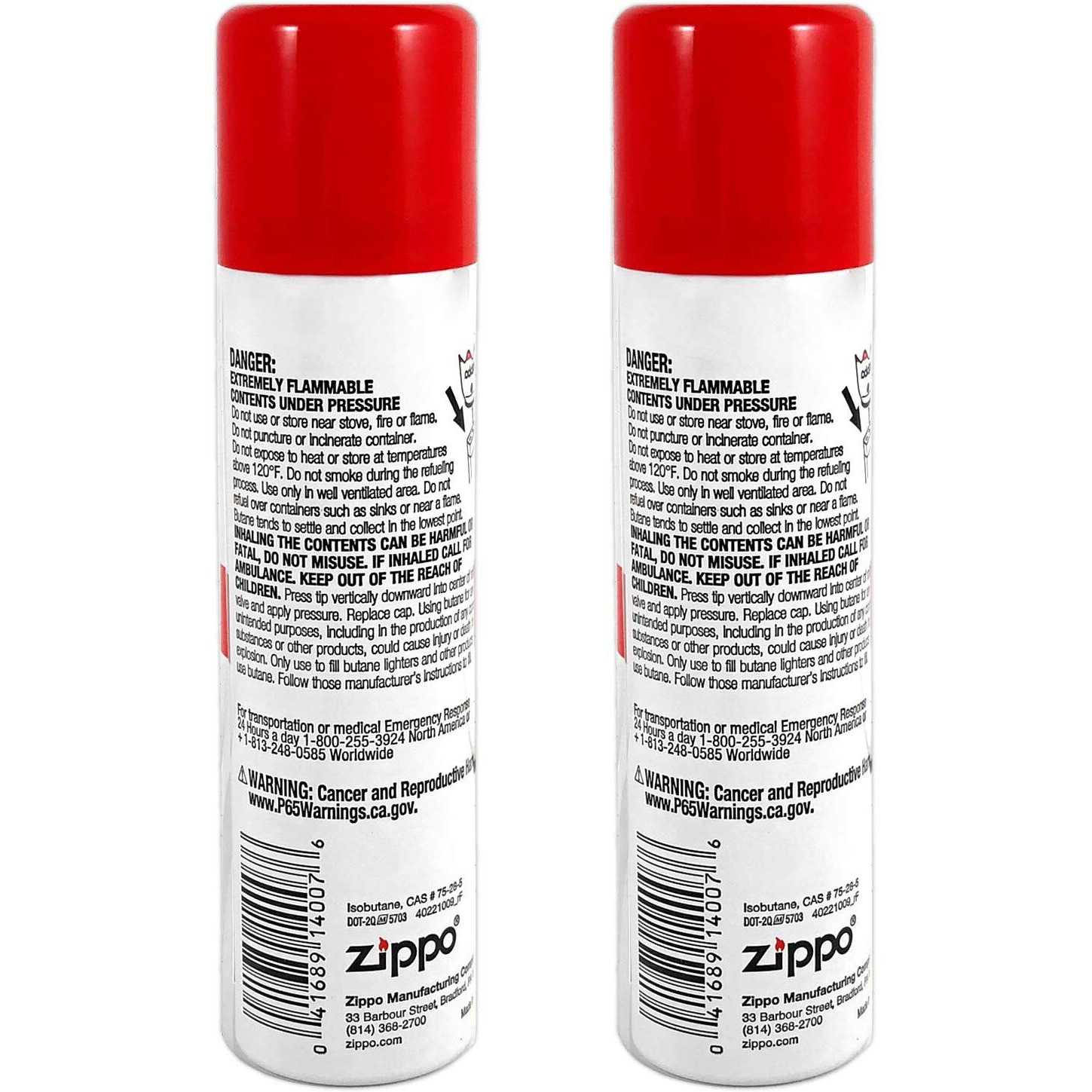 Zippo Butane Fuel 75 Milliliter / 2.5 Ounces (2-Pack)