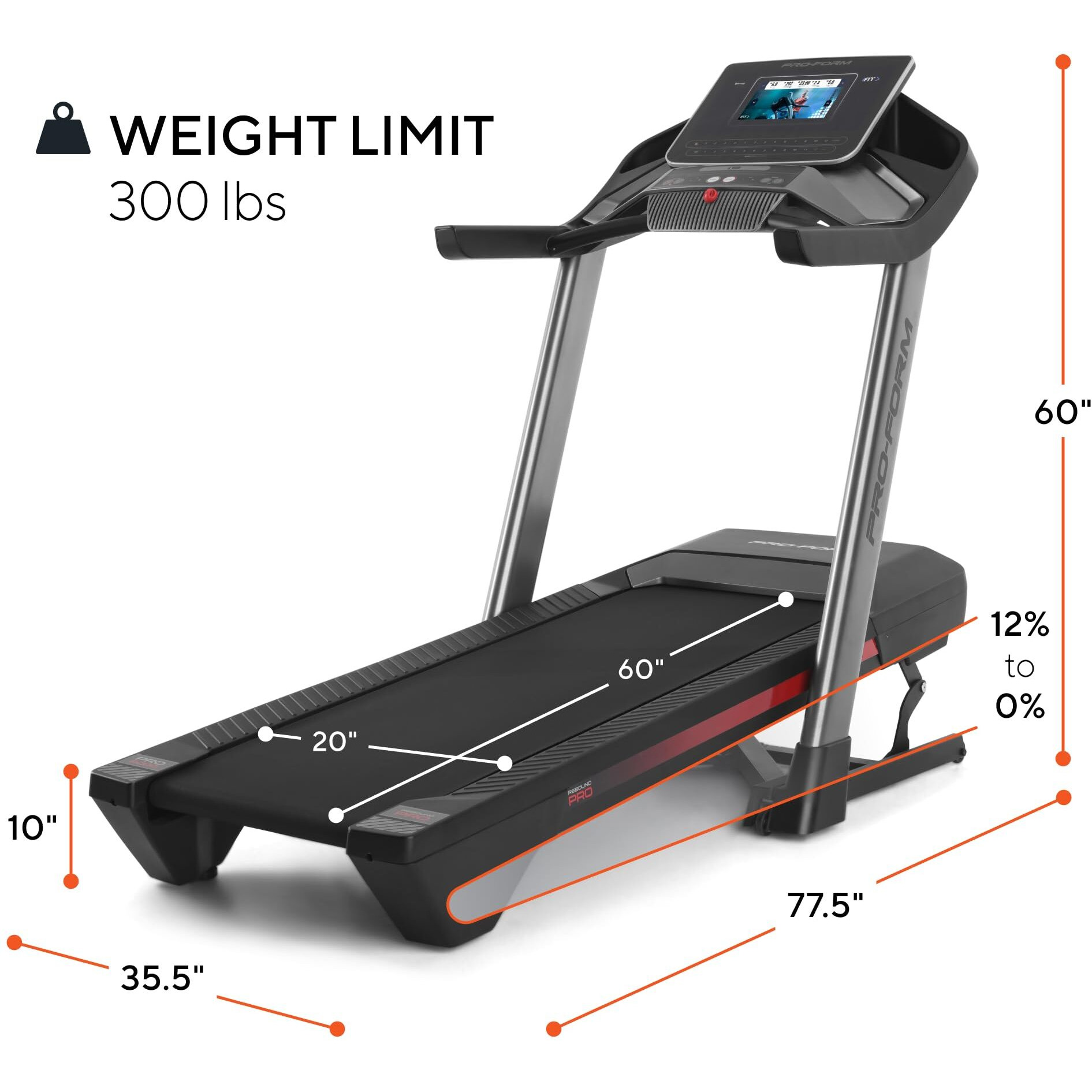 Proform Pro 2000 Smart Treadmill With 10    Hd Touchscreen Display And 30-Day Ifit Pro Membership