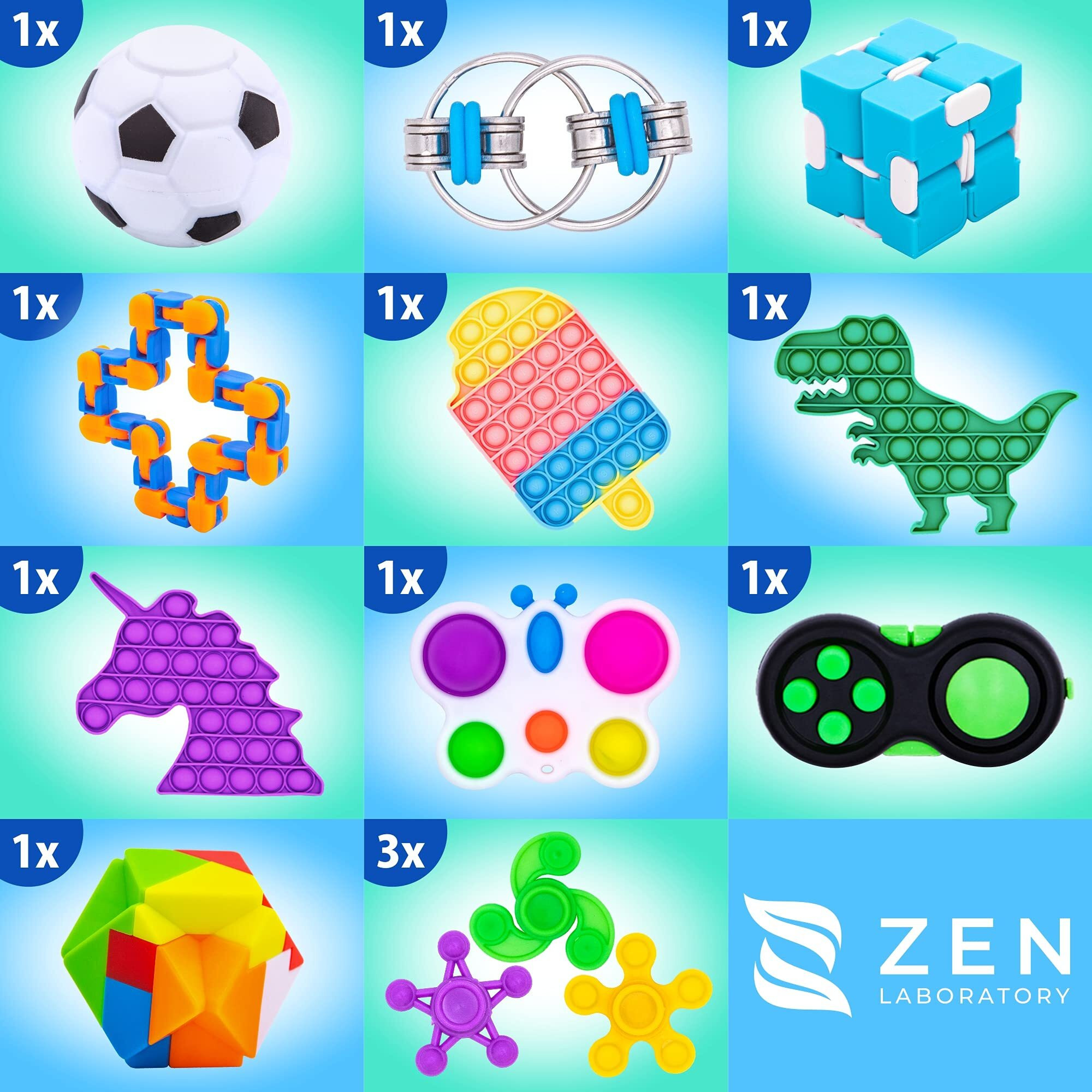 50 Pcs Fidget Toys Pack - Stocking Stuffers For Kids, Gifts For Kids, Party Favors - Adults Stress Relief Sensory Toy - Adhd Toys Bulk For Classroom Treasure Box Prizes - Pop Its