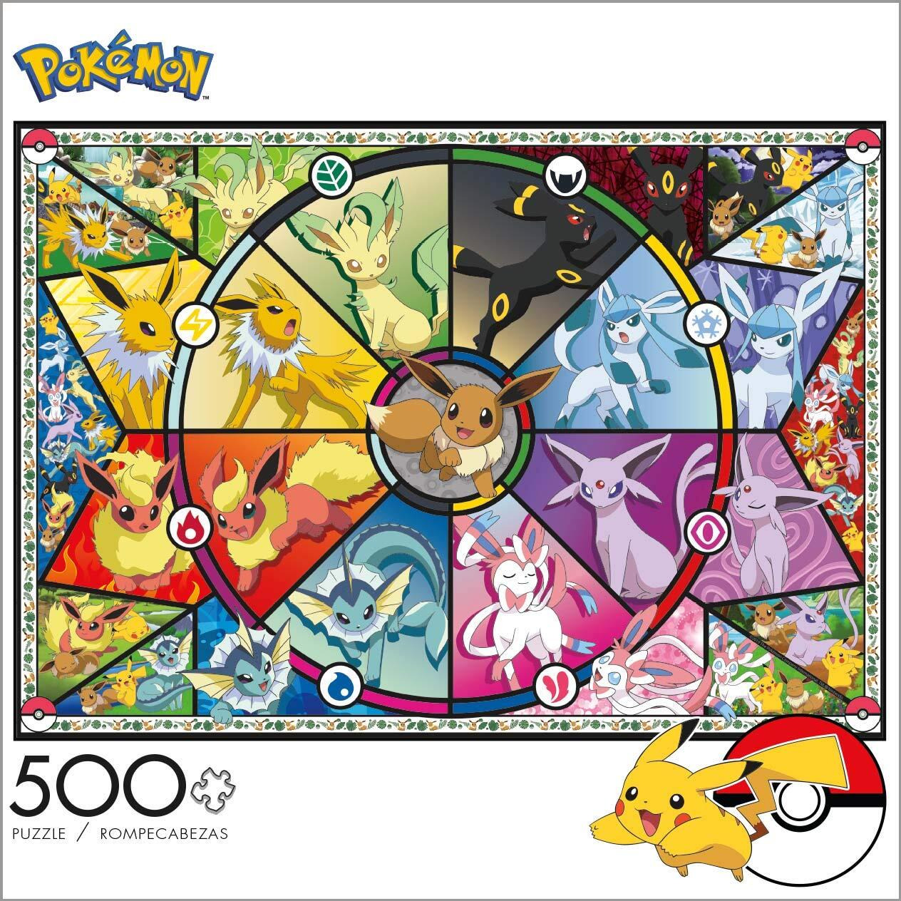 Buffalo Games - Pokemon- Eevee Evolutions Series 1 - 500 Piece Jigsaw Puzzle For Adults -Challenging Puzzle Perfect For Game Nights - Finished Size Is 21.25 X 15.00
