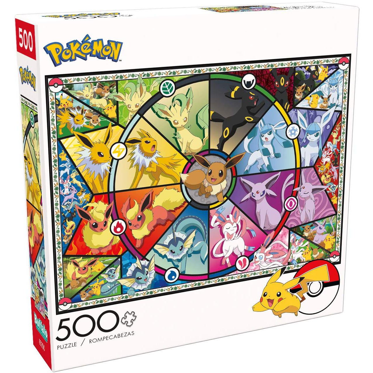 Buffalo Games - Pokemon- Eevee Evolutions Series 1 - 500 Piece Jigsaw Puzzle For Adults -Challenging Puzzle Perfect For Game Nights - Finished Size Is 21.25 X 15.00