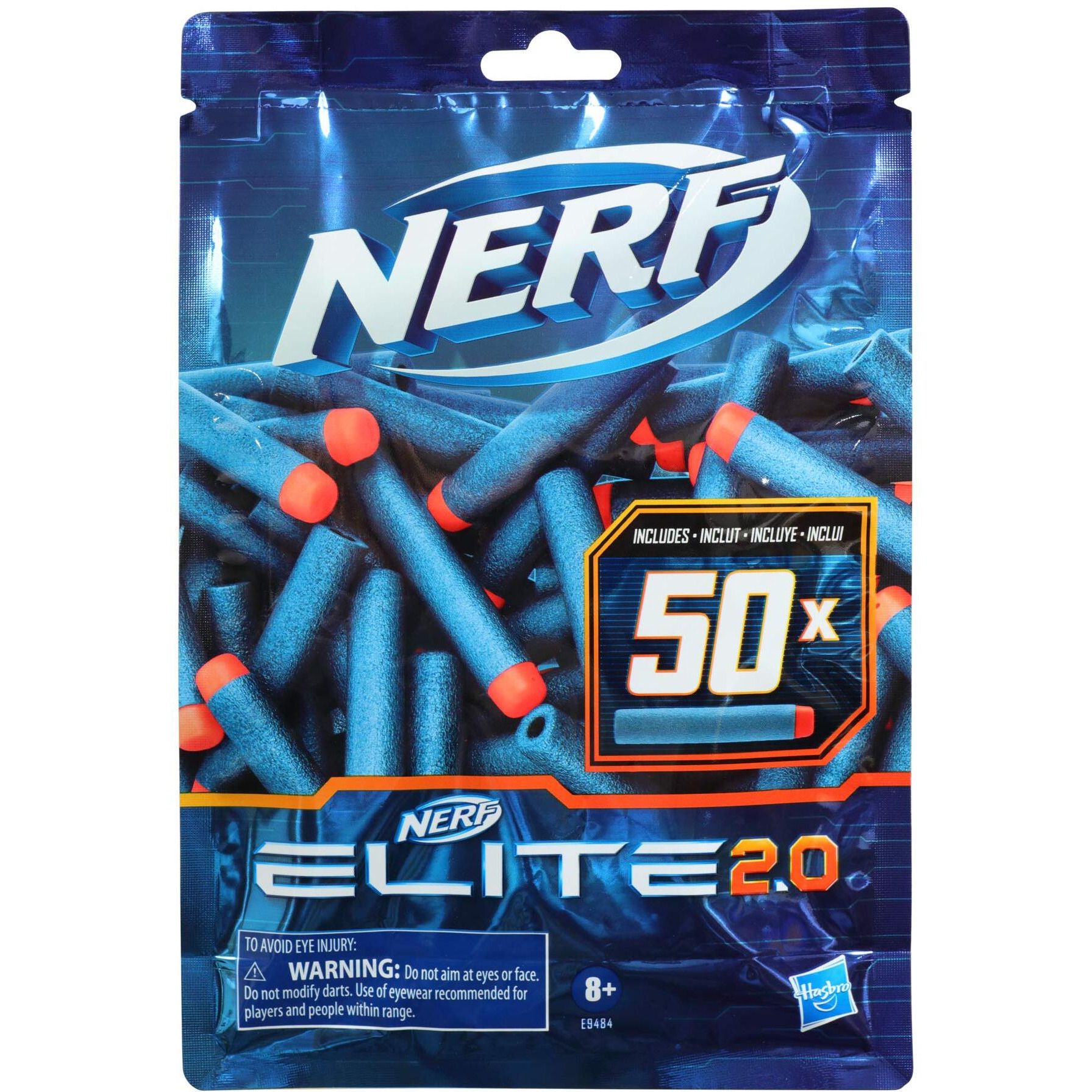 Nerf Elite 2.0 50-Dart Refill Pack, 50 Foam Darts Compatible With All Official Blasters That Use Elite Darts, Kids Easter Basket Stuffers