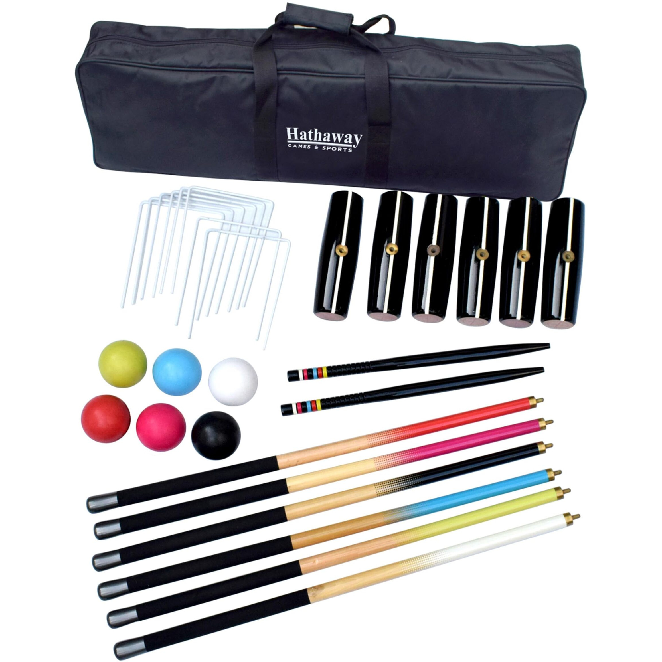 Hathaway Deluxe 6-Player Croquet Set Multi, 33.5"&quotL X 9"&quotW X 2.75"&quotH