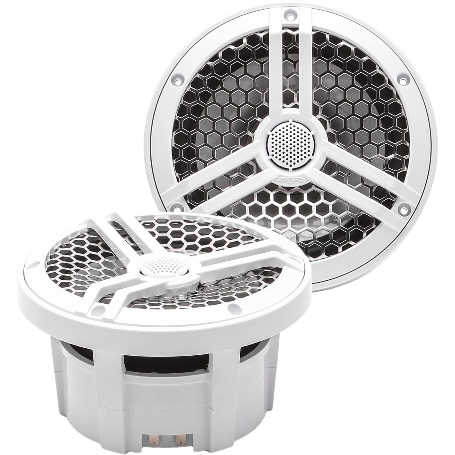 Skar Audio Sk65M 6.5"" 2-Way Marine Full Range 320 Watt Coaxial Speakers, Pair (White)
