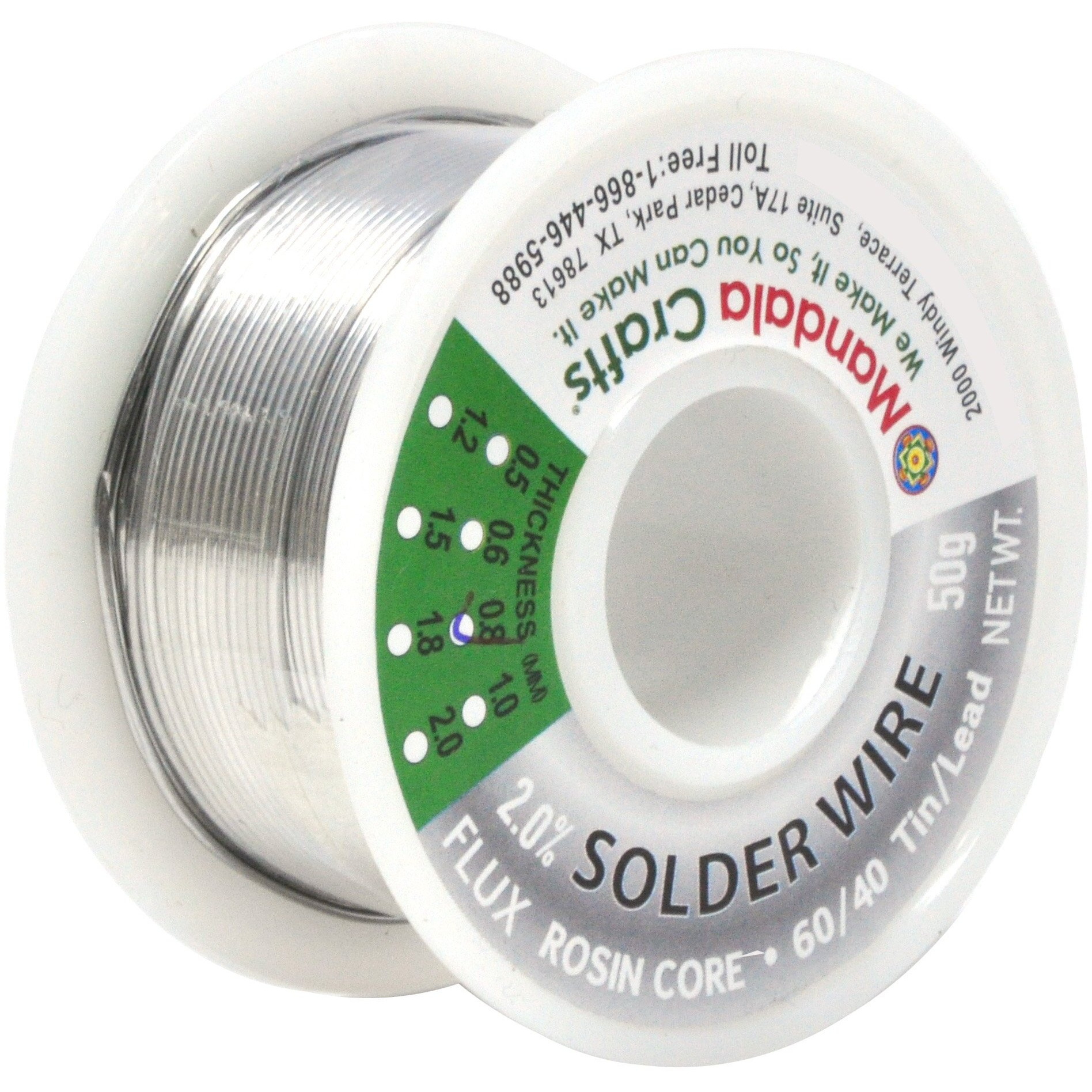 Mandala Crafts 60/40 Solder Wire With Solder Flux - 50G 0.8Mm Rosin Core Solder 60 40 For Electronics - 60-40 Lead Tin Soldering Wire For Stained Glass