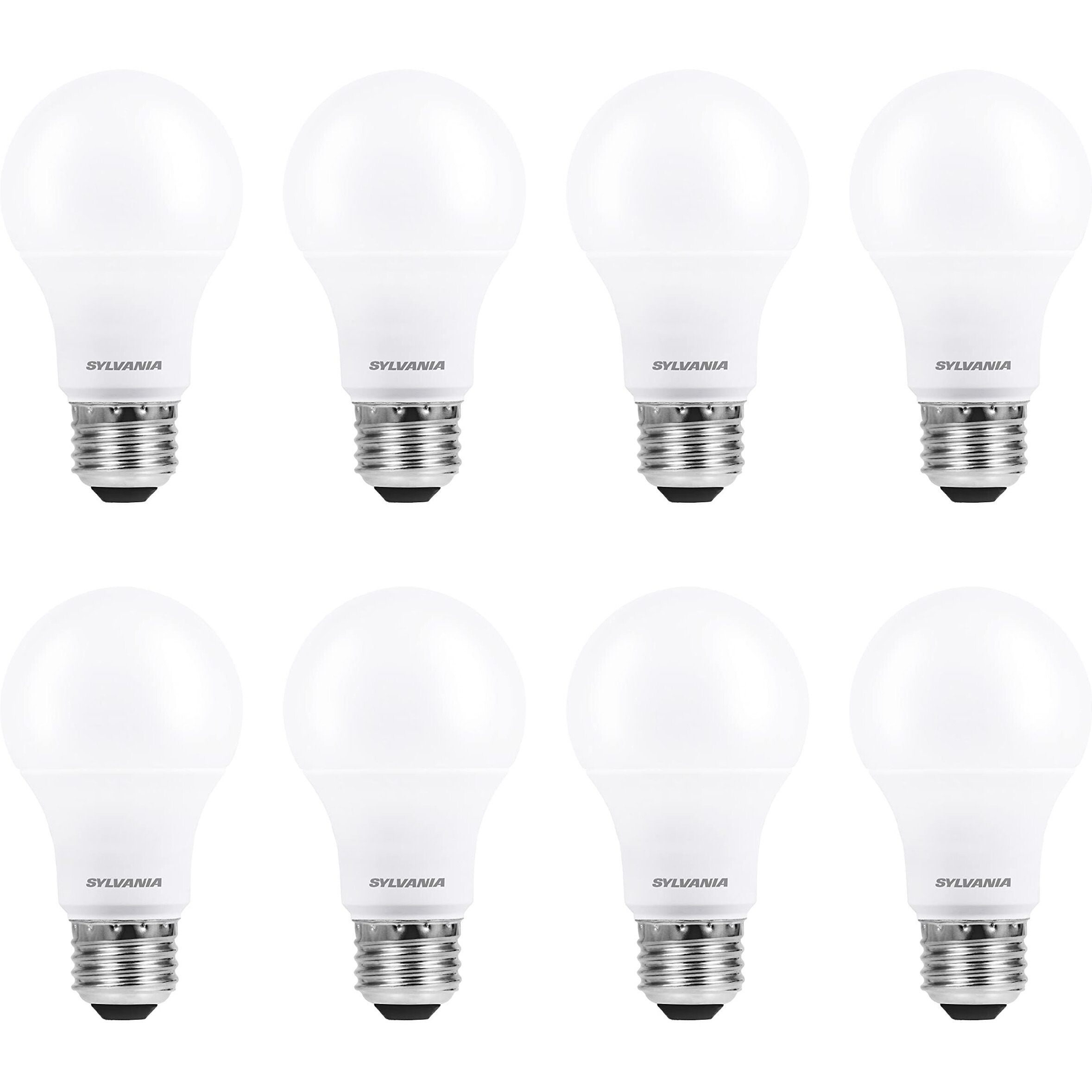 Sylvania Eco Led Light Bulb, A19 60W Equivalent, Efficient 9W, 7 Year, 750 Lumens, 2700K, Non-Dimmable, Frosted, Soft White - 8 Count (Pack Of 1) (40821)