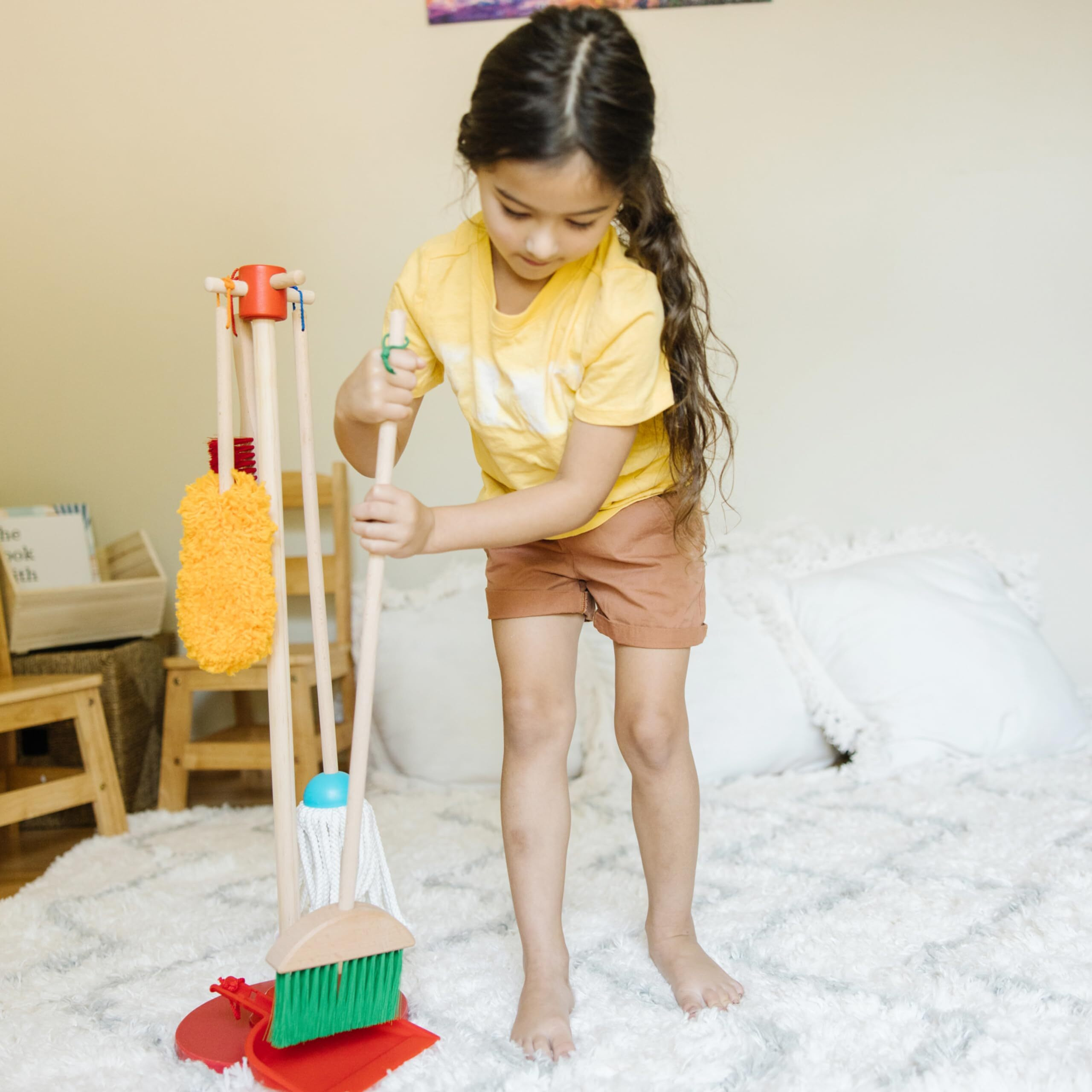 Melissa & Doug Let's Play House Dust Sweep Mop 6 Piece Pretend Play Set