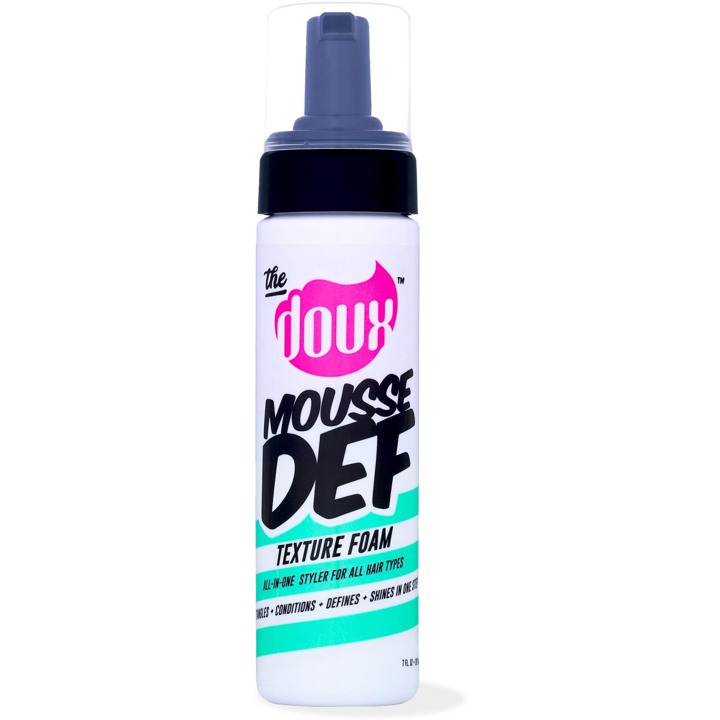 The Doux Mousse Def Texture Foam, Multi-Use Mousse Hair Foam To Style, Condition, Define, Volumize, And Add Shine - 7Oz