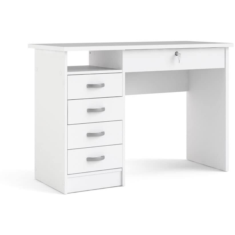 Tvilum Walden Desk With 5 Drawers, White