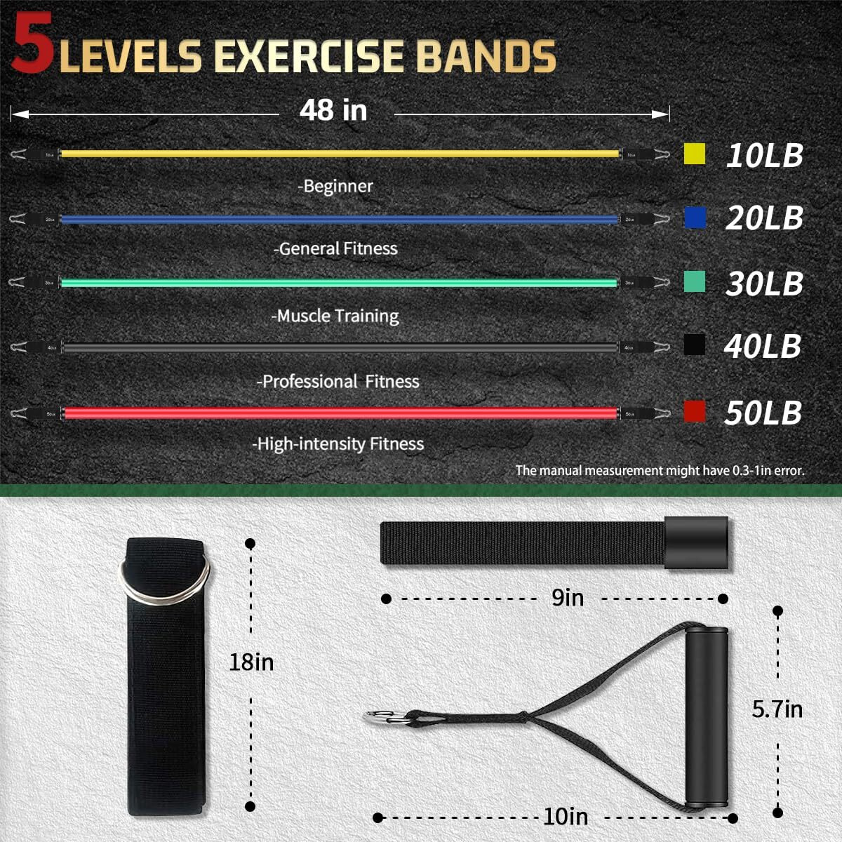 Veick Resistance Bands, Exercise Bands, Workout Bands, Resistance Bands For Working Out With Handles For Men And Women, Exercising Bands For Fitness Weights Work Out At Home