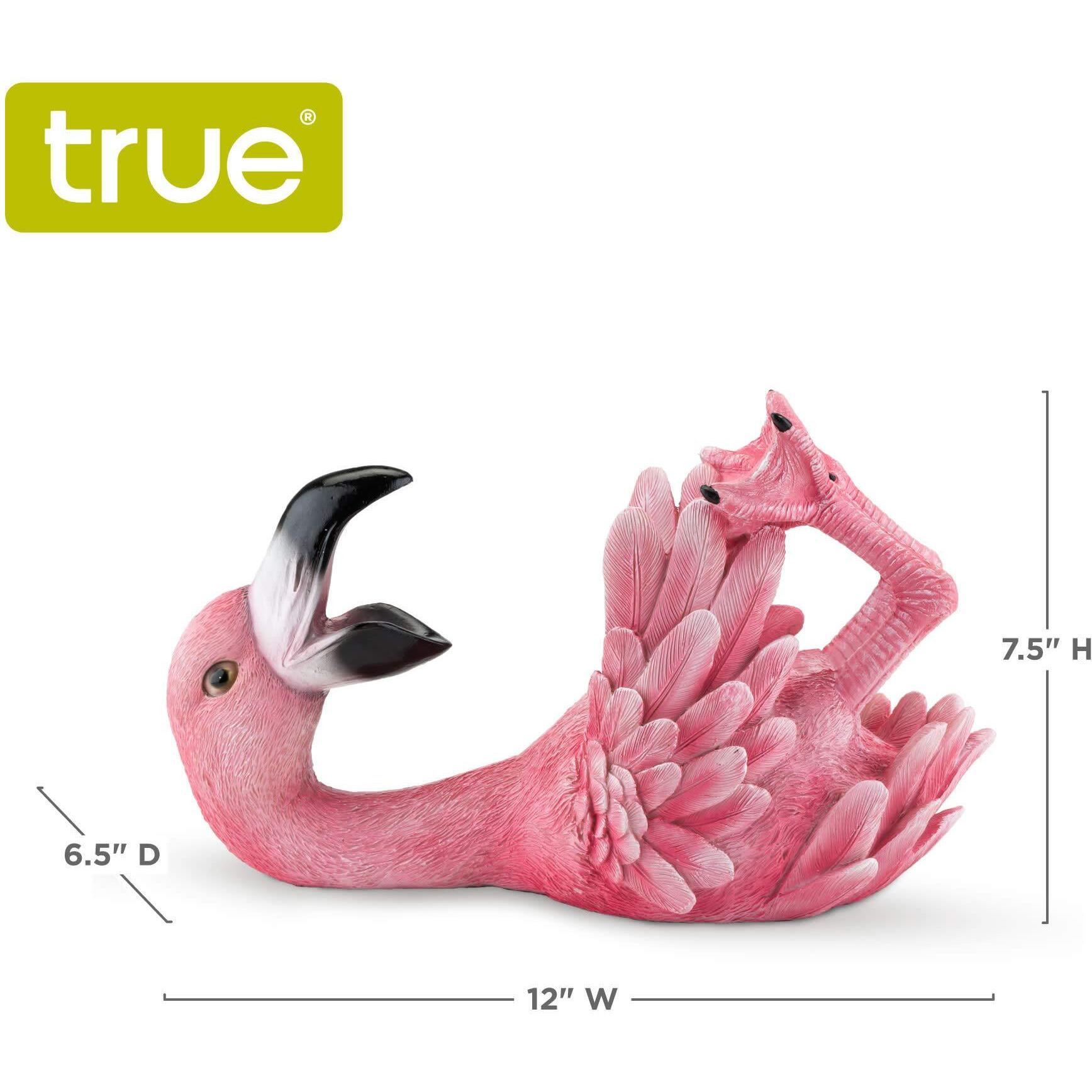 True Flirty Flamingo Polyresin Wine Bottle Holder, Perfect For Kitchen Decor, Wine Accessories, Wine Bar Decor, Holds 1 Standard Wine Bottle, Set Of 1