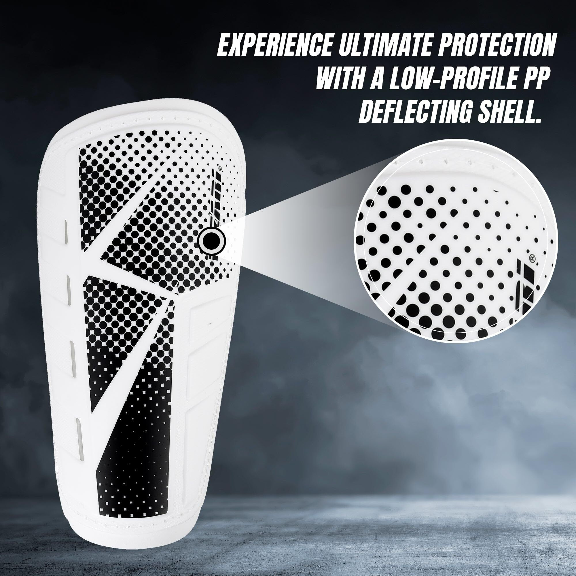 Vizari 'Vector' Slip-In Soccer Shinguards (White, Size M)
