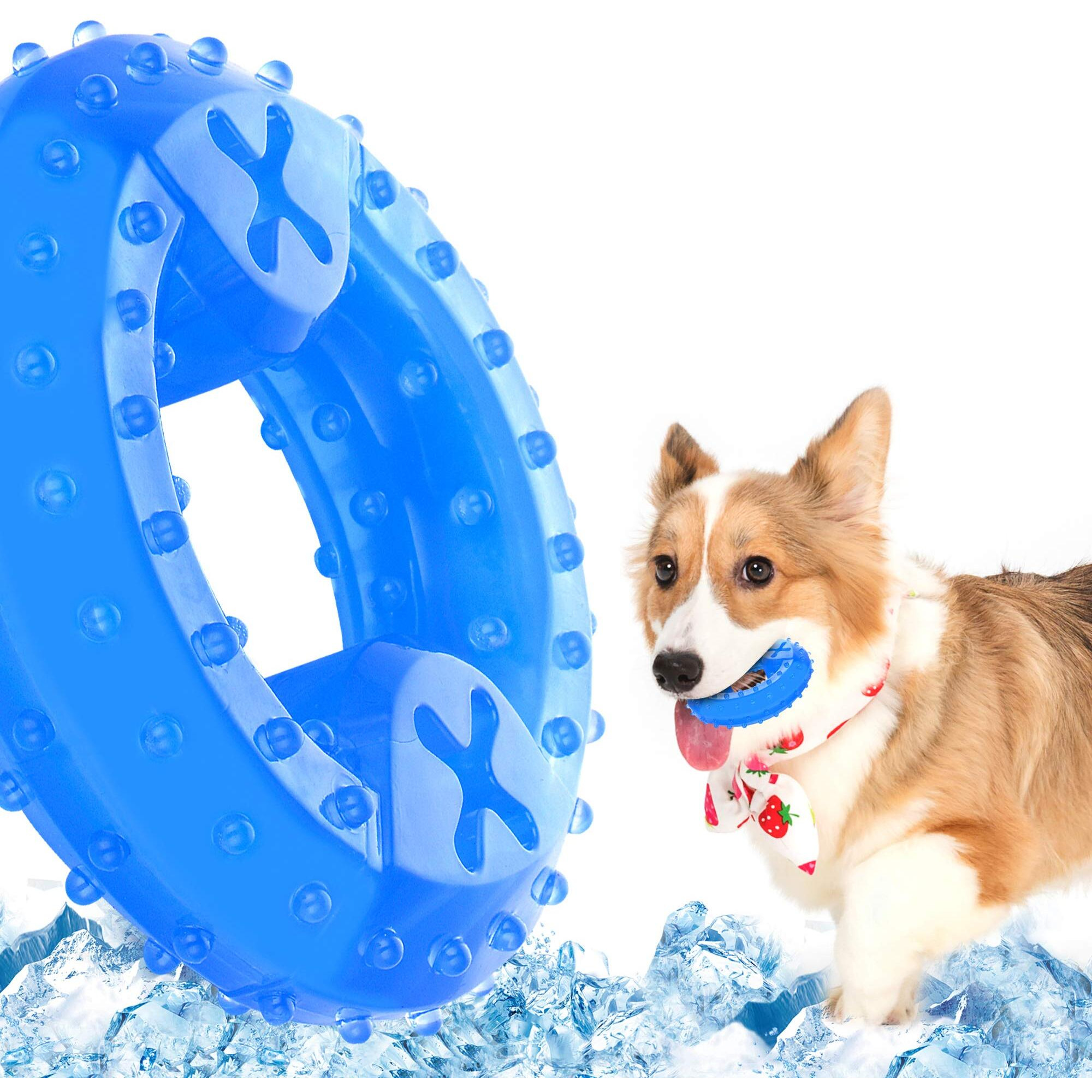 Nwk Pet Teether Cooling Chew Toy For Dogs Teething Toy For Puppies, Fit With Treats For More Fun (Chewing Ring)