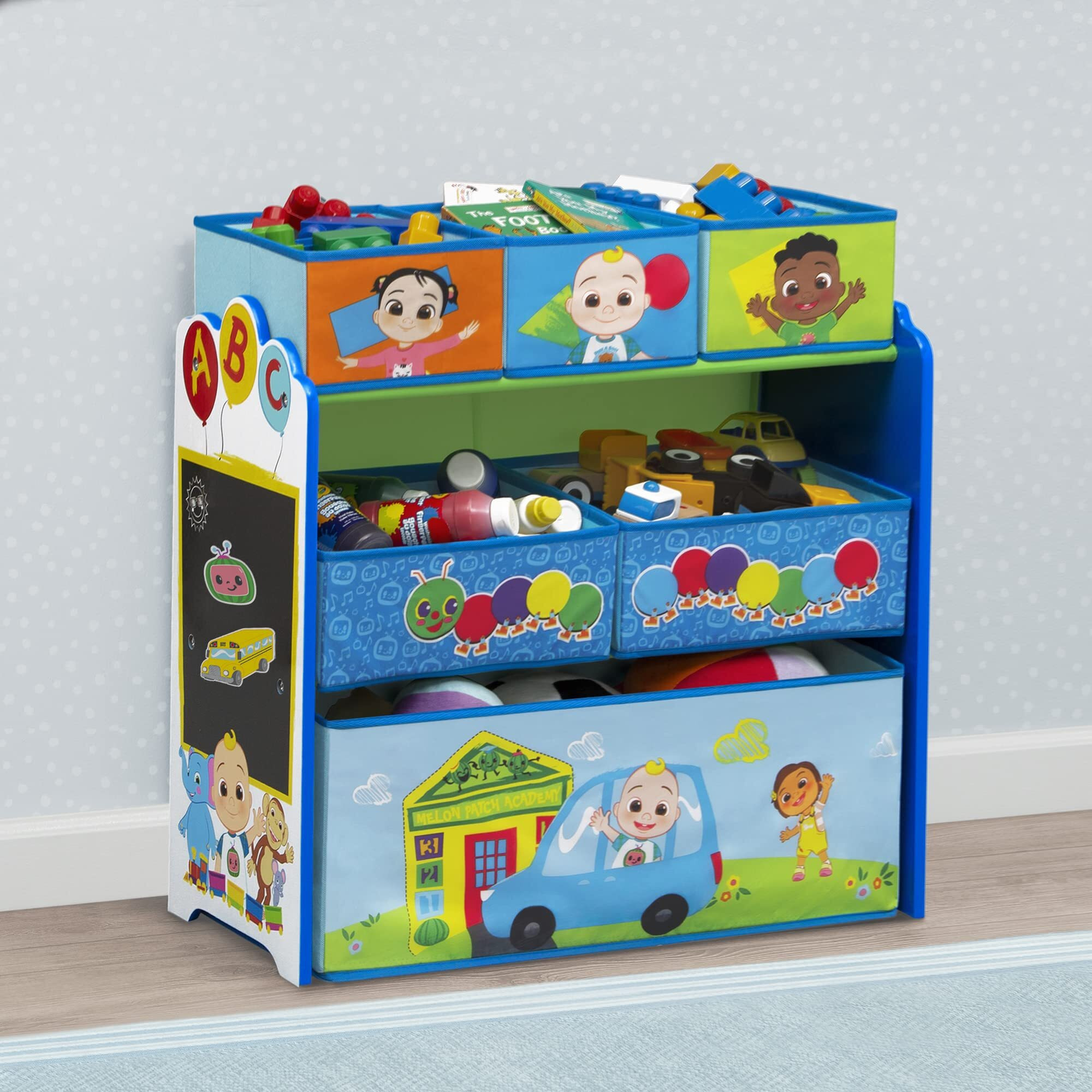 Delta Children Design & Store 6 Bin Toy Storage Organizer - Greenguard Gold Certified, Cocomelon