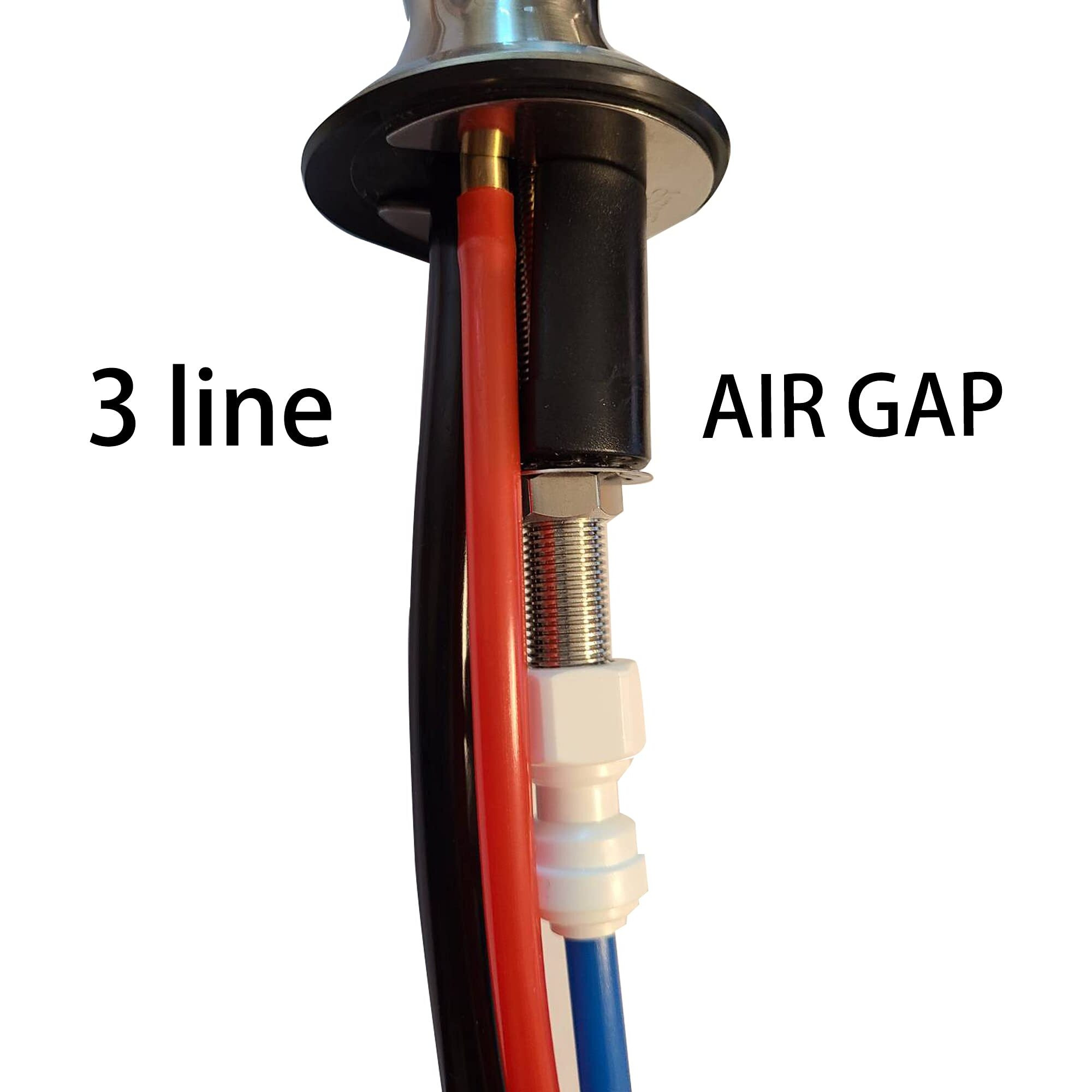 Air Gap 3 Line Lead-Free Ro Faucet Drinking Water Filtration Reverse Osmosis Faucet (Brushed Nickel) Nsf Certified