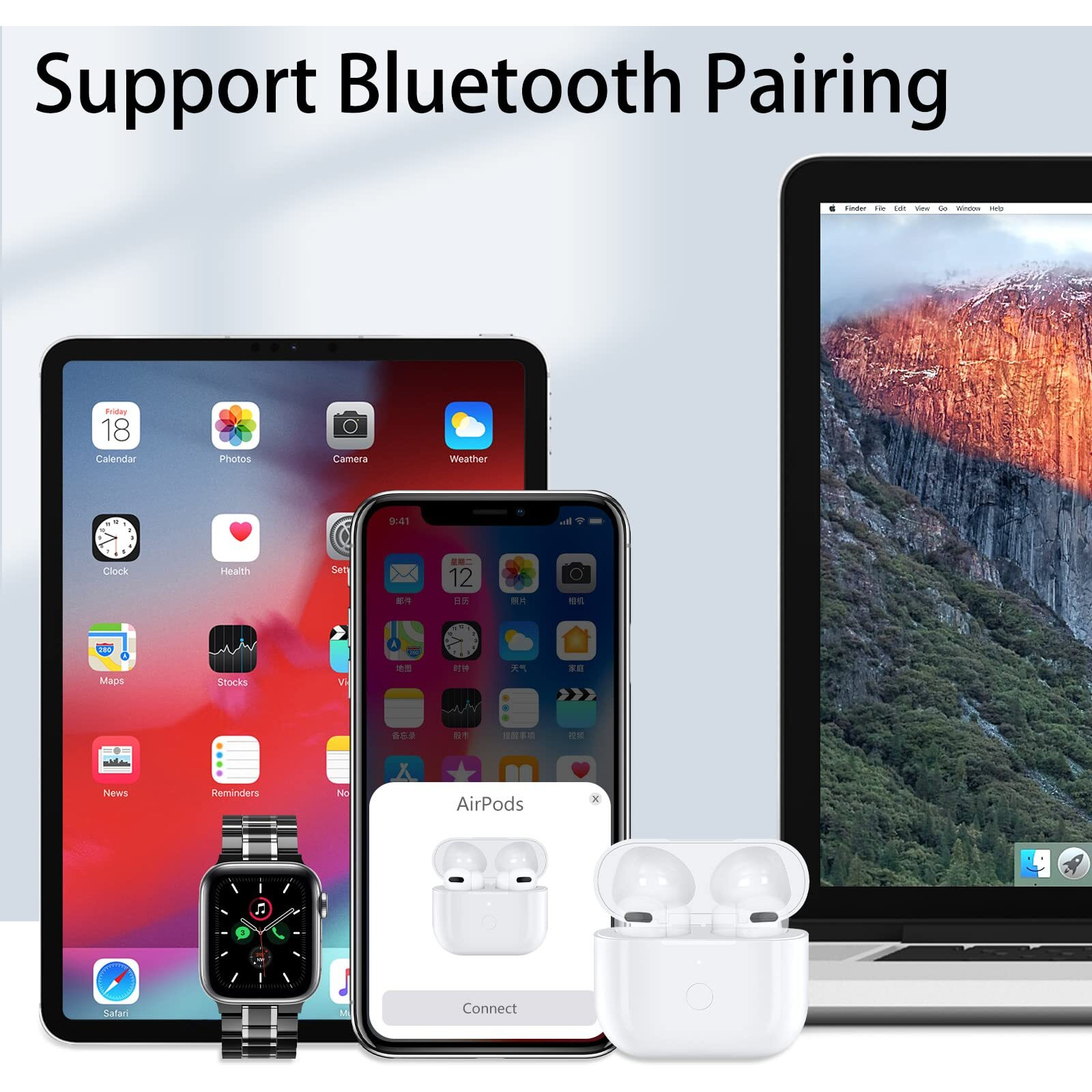 Wireless Charging Case Replacement Compatible With Airpod 3Rd Generation, Air Pod 3 Charger Case With Bluetooth Pairing Sync Button Without Earbuds, White