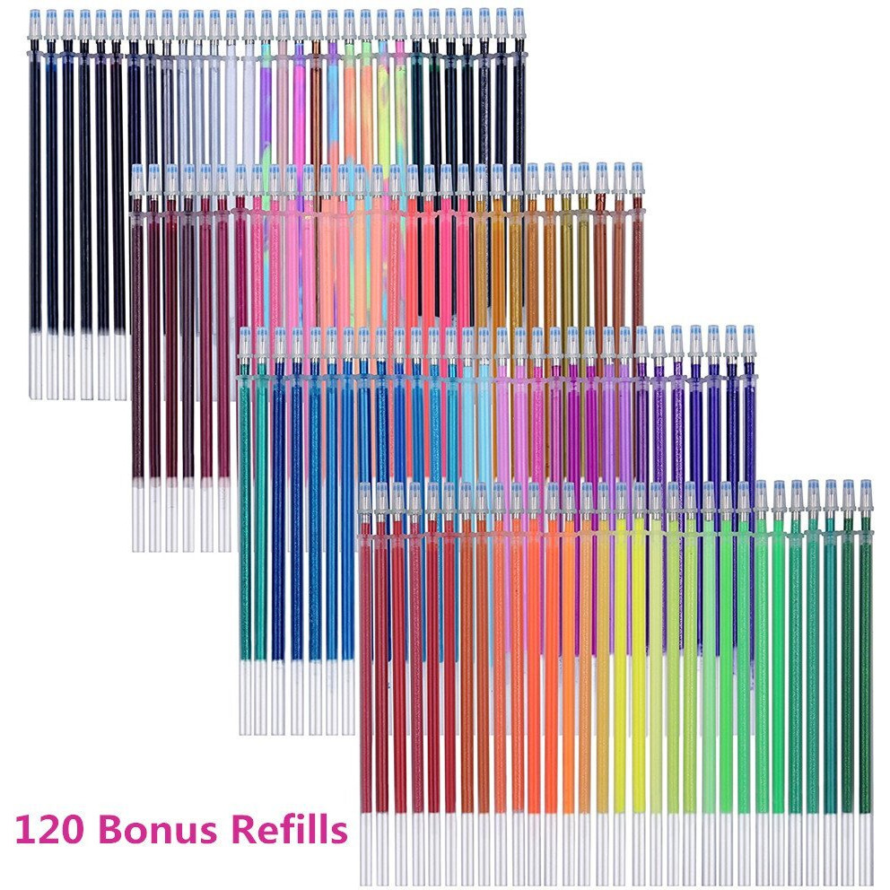 Gel Pens,Tanmit Gel Pens Set, 120 Colored Gel Pen Plus 120 Refills For Adults Coloring Books, Drawing, Art Projects (No Duplicates)