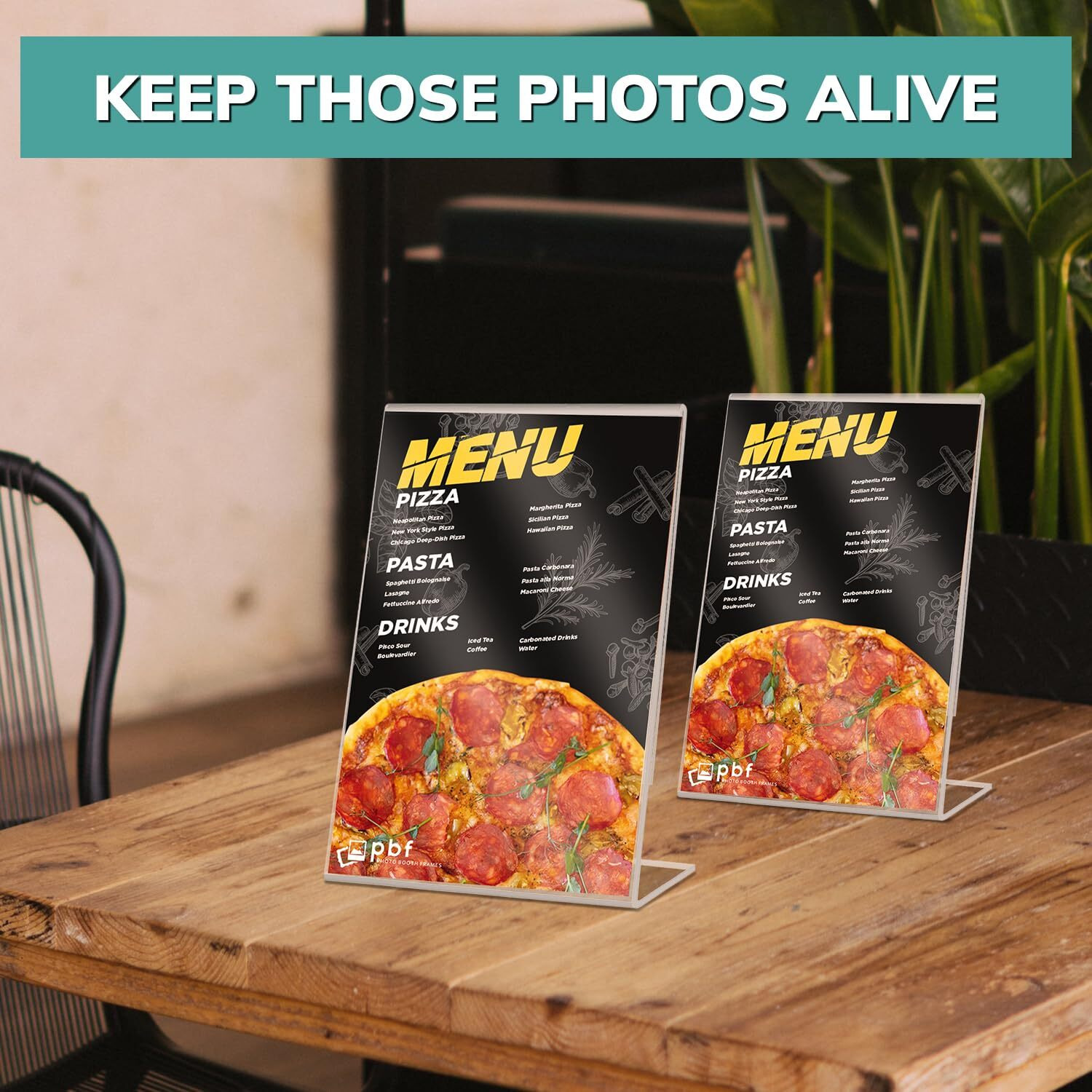 Pbf 4X6 Acrylic Sign Holder | 4 X 6 Vertical Stand Up Slanted Sign Holder | Acrylic Stands For Display | Clear Picture Frame, Menu Table Top Stand, Plastic Flyer Holder (12-Pack)