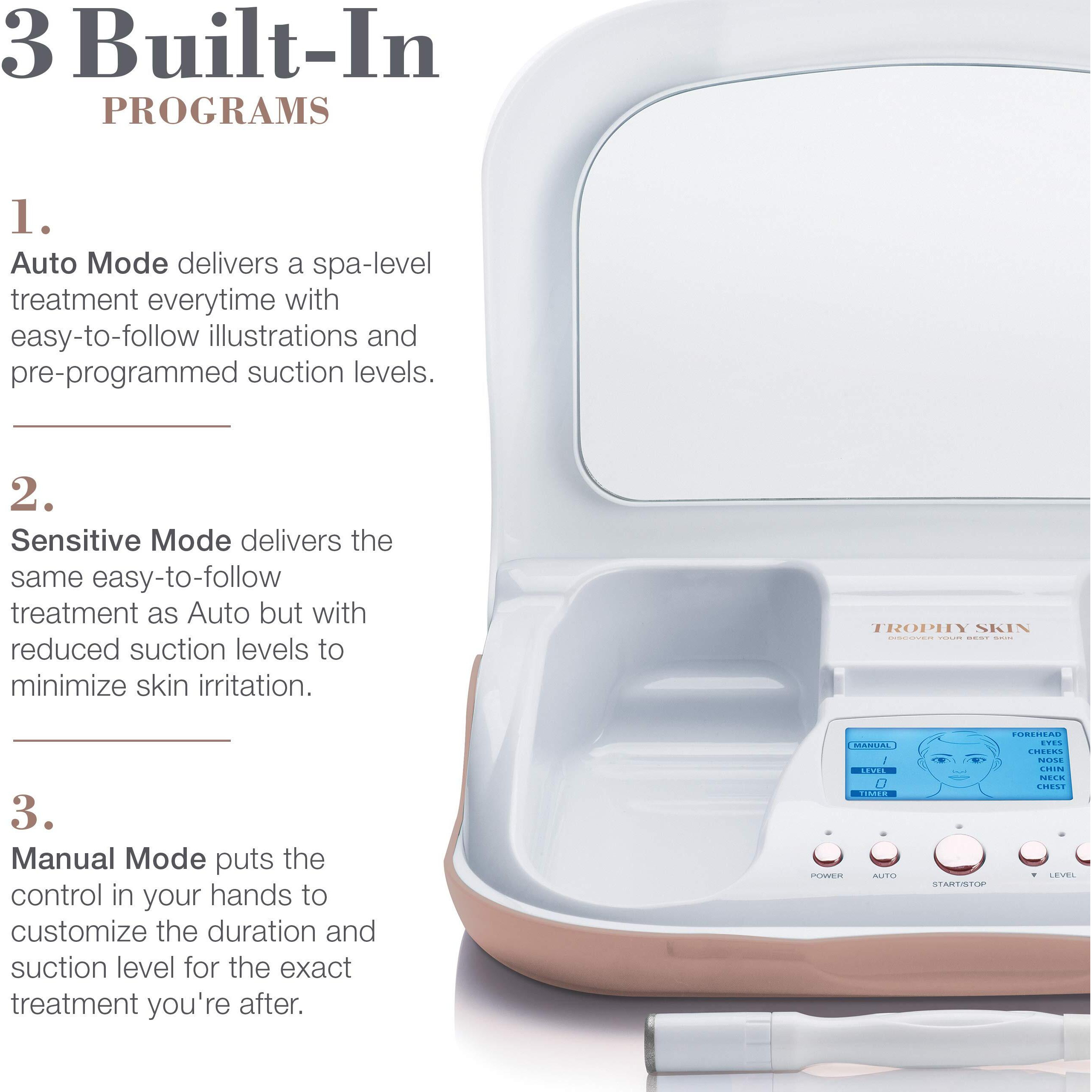 Trophy Skin Microdermmd - At Home Microdermabrasion Kit - Anti Aging And Acne Treatment - Contains Real Diamond And Pore Extractor Tips To Rejuvenate Skin - White
