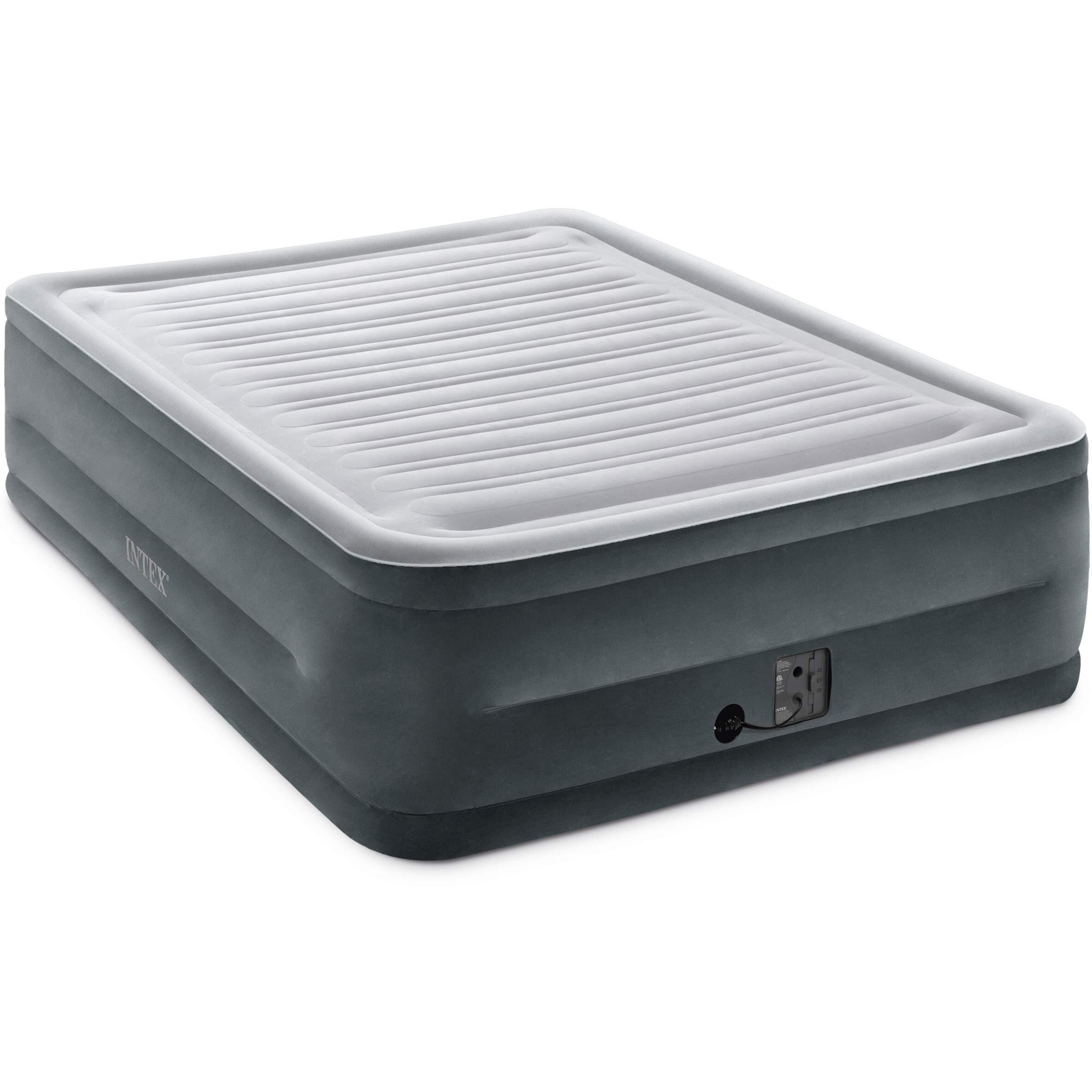 Intex Comfort Plush Elevated Dura-Beam Airbed With Internal Electric Pump, Bed Height 22"", Queen