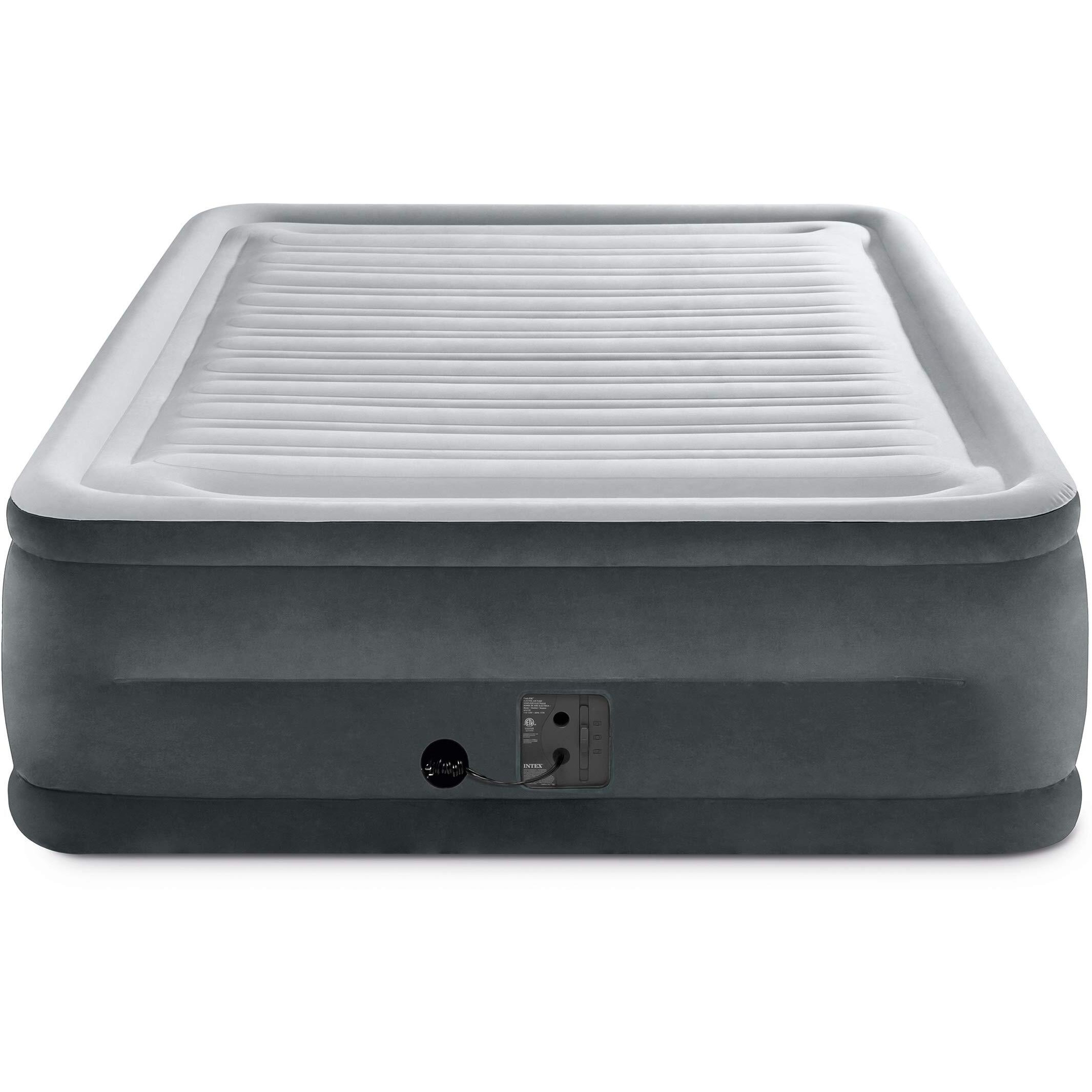 Intex Comfort Plush Elevated Dura-Beam Airbed With Internal Electric Pump, Bed Height 22"", Queen