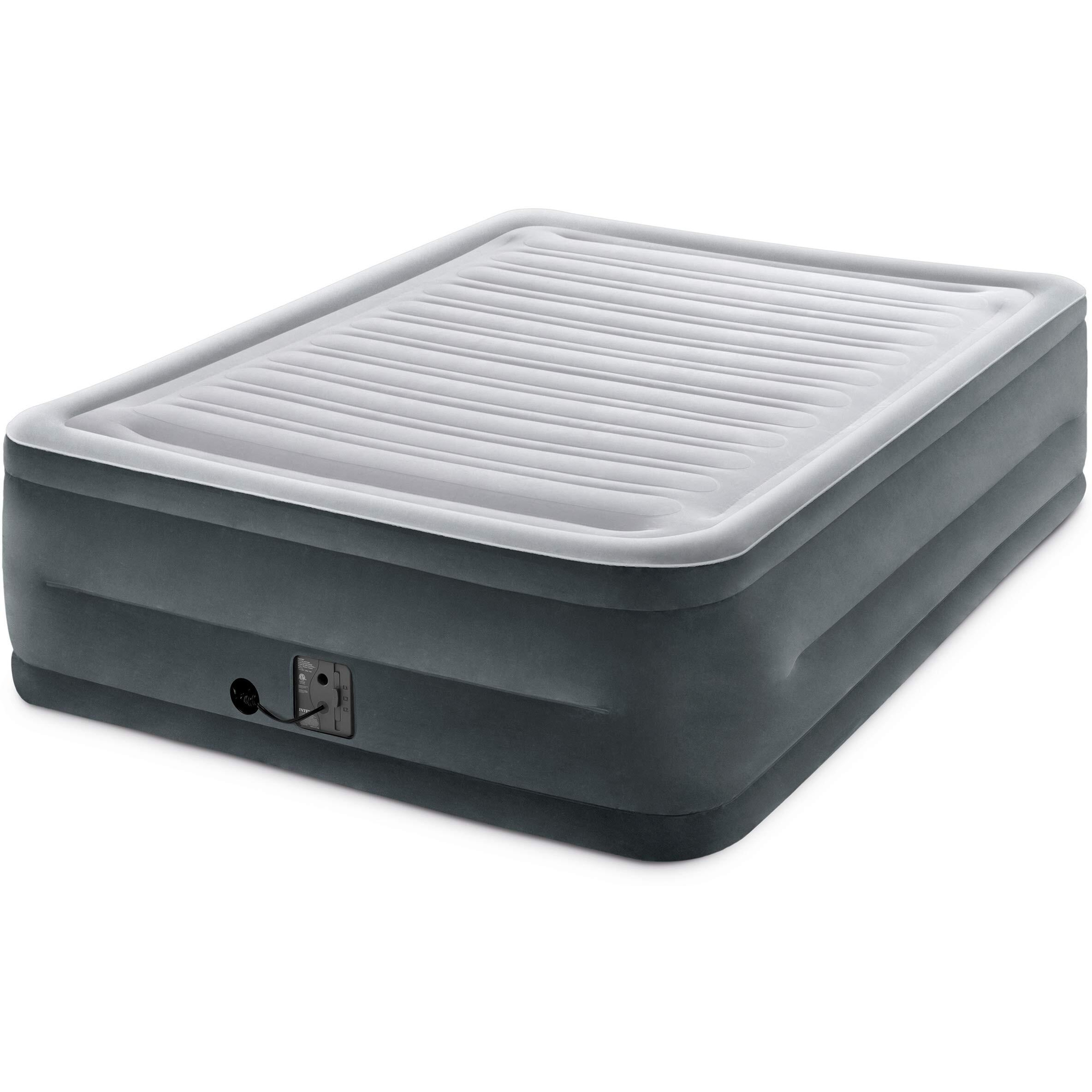 Intex Comfort Plush Elevated Dura-Beam Airbed With Internal Electric Pump, Bed Height 22"", Queen