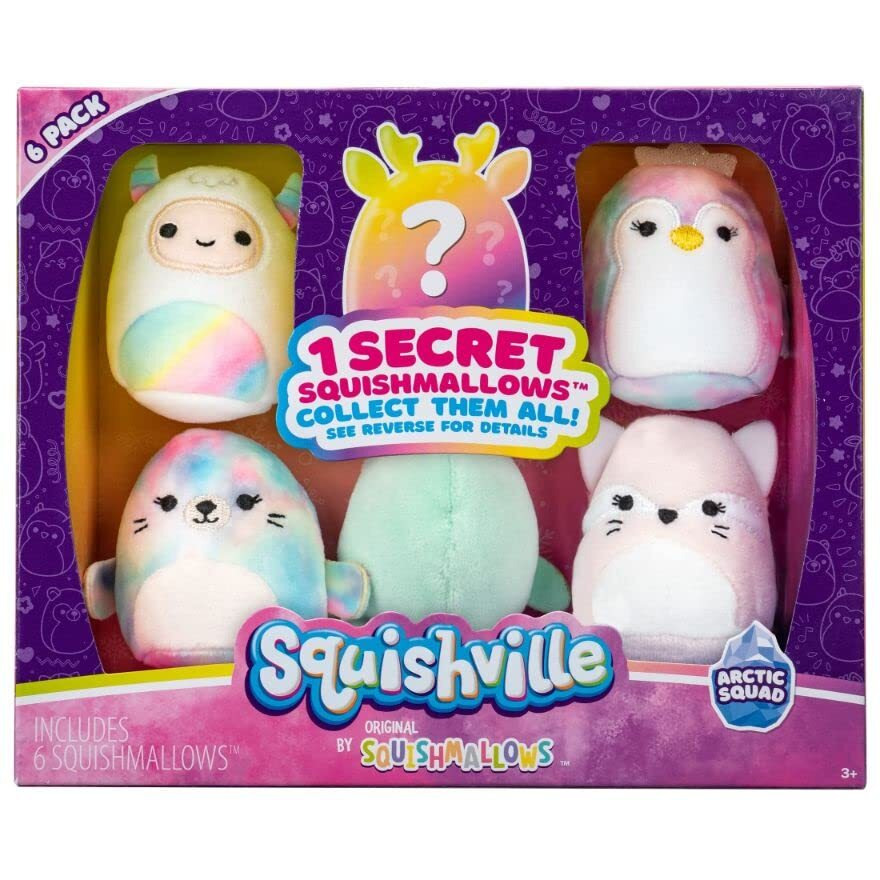 Squishville By Original Squishmallows Arctic Squad Plush - Six 2-Inch Squishmallows Plush Including Gabby, Asher, Nadine, Tomara, And Ale - Toys For Kids