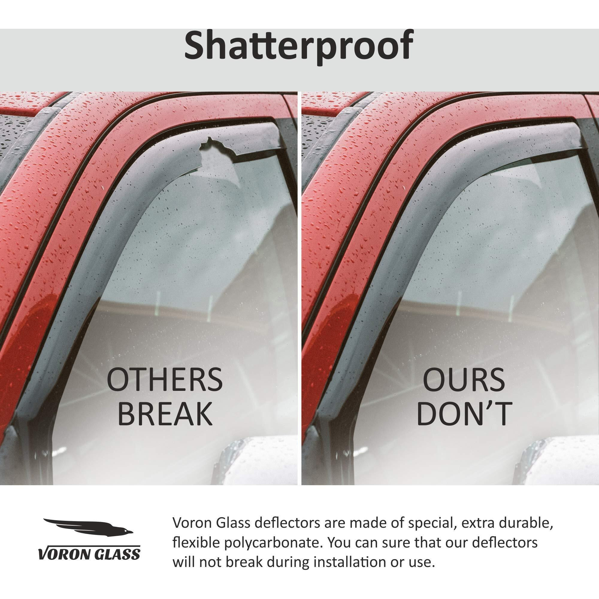Voron Glass In-Channel Extra Durable Rain Guards For Chevrolet (Chevy) Express Van 1996-2024/Gmc Savana 1996-2024, Window Deflectors, Vent Window Visors, 2 Pieces - 210217