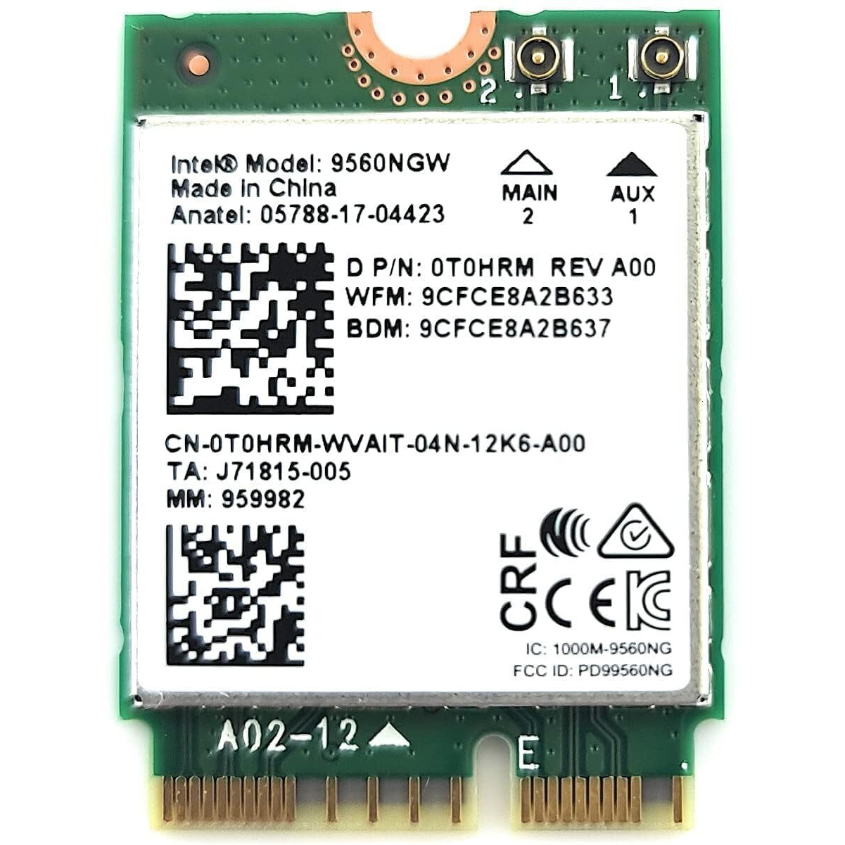 Intel Wireless-Ac 9560, M.2 2230, 2X2 Ac+Bt, Gigabit, No Vpro (9560.Ngwg.Nv)
