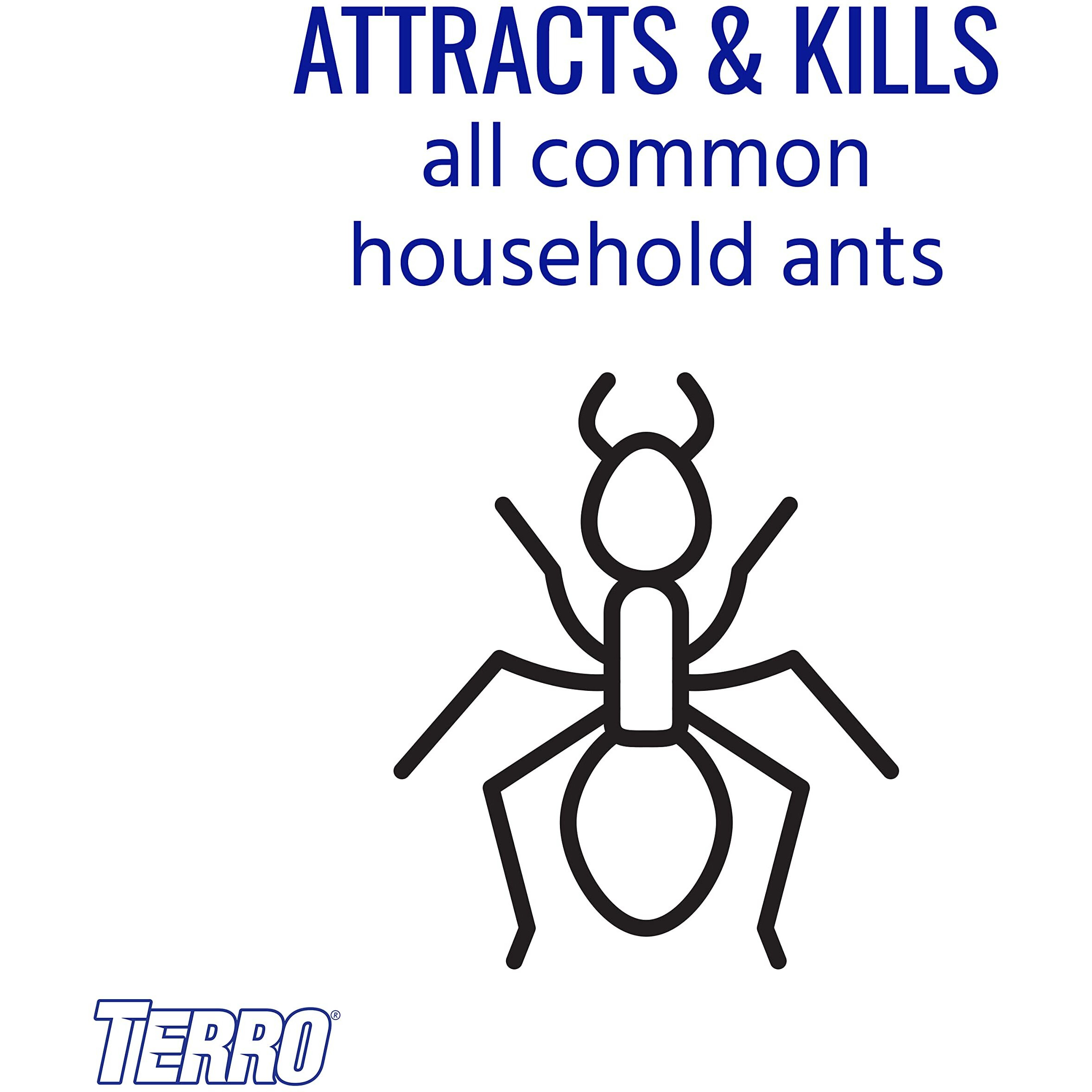 Terro T334B Indoor Multi-Surface Liquid Ant Bait And Ant Killer - 4 Discreet Ant Bait Stations - Kills Common Household Ants