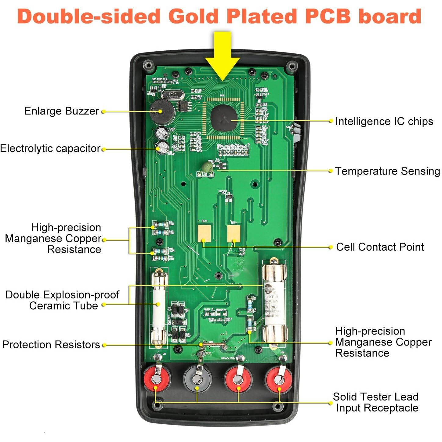 Autoranging Multimeter Test For Temperature Ac/Dc Voltage, Current, Resistance, Continuity, Capacitance, Frequency,Diodes Transistors
